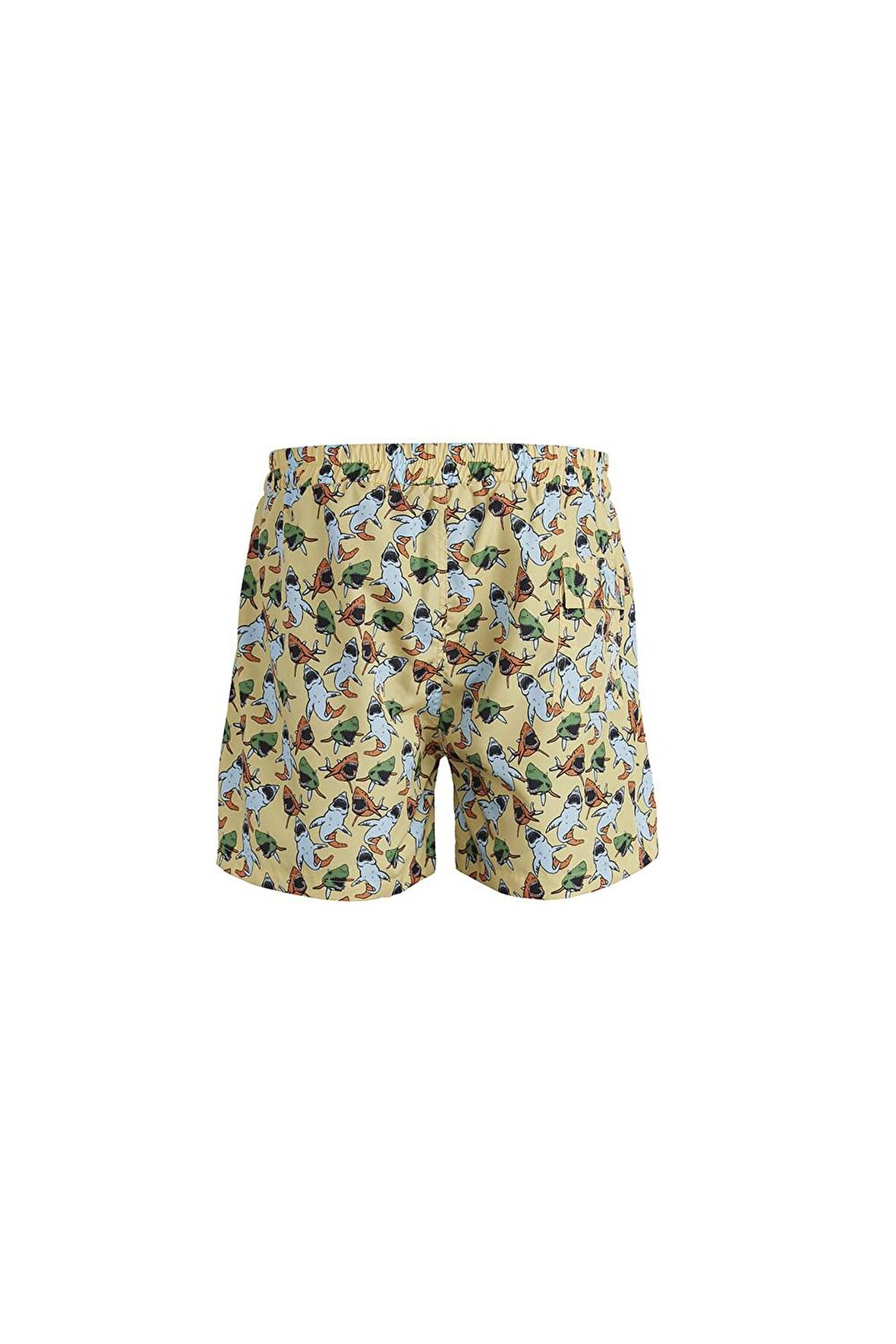 Bad Bear Cepli Köpek Balığı Baskılı Desenli Sarı Erkek Şort Mayo