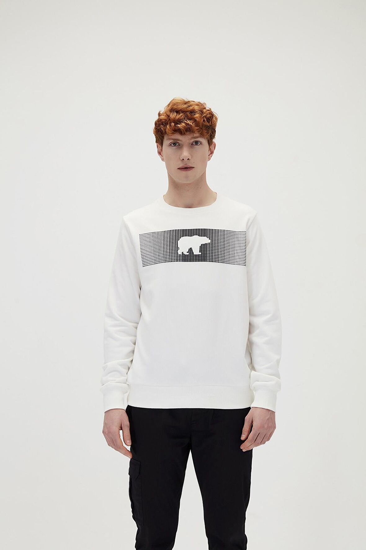 Fancy Crewneck Off-White Beyaz 3D Baskılı Erkek Sweatshirt