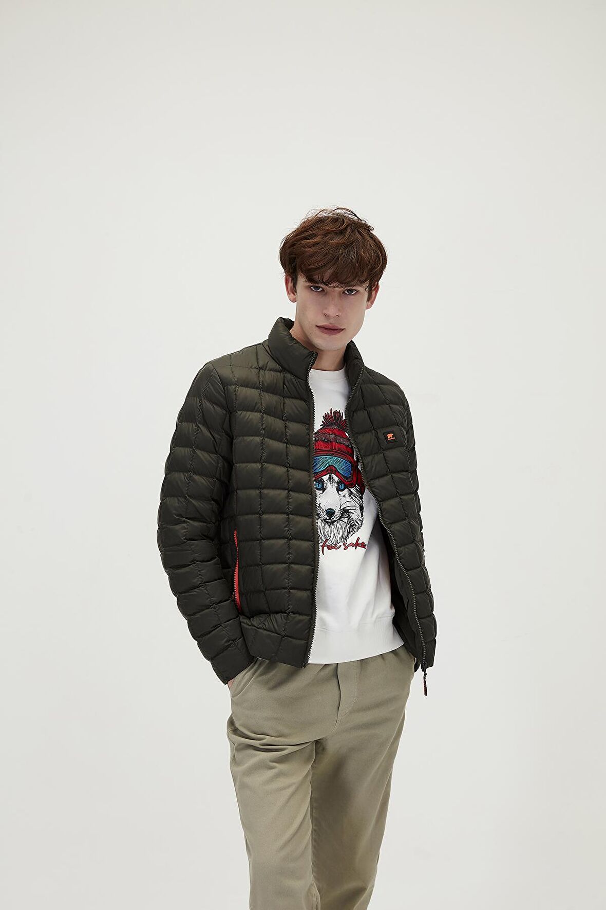 Miner Puffer Haki Yeşil Erkek Mont