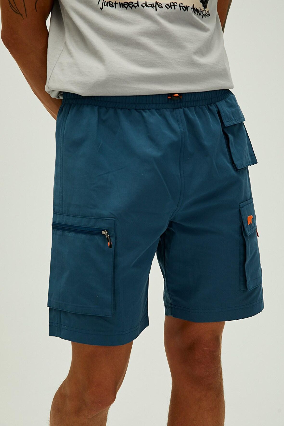 Toleda Petrol Mavi Kargo Cep Erkek Şort