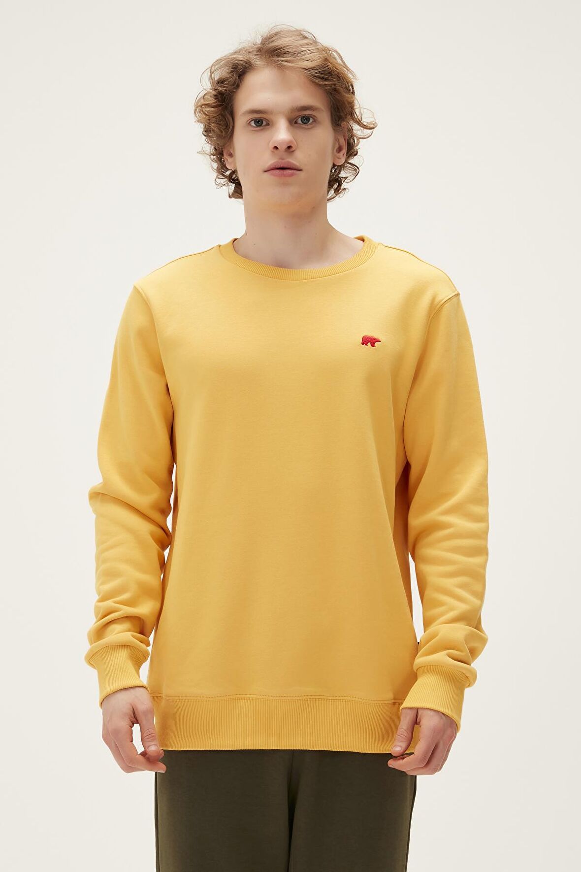 Bad Bear Erkek Hardal Sweatshirt Rounad Crewneck
