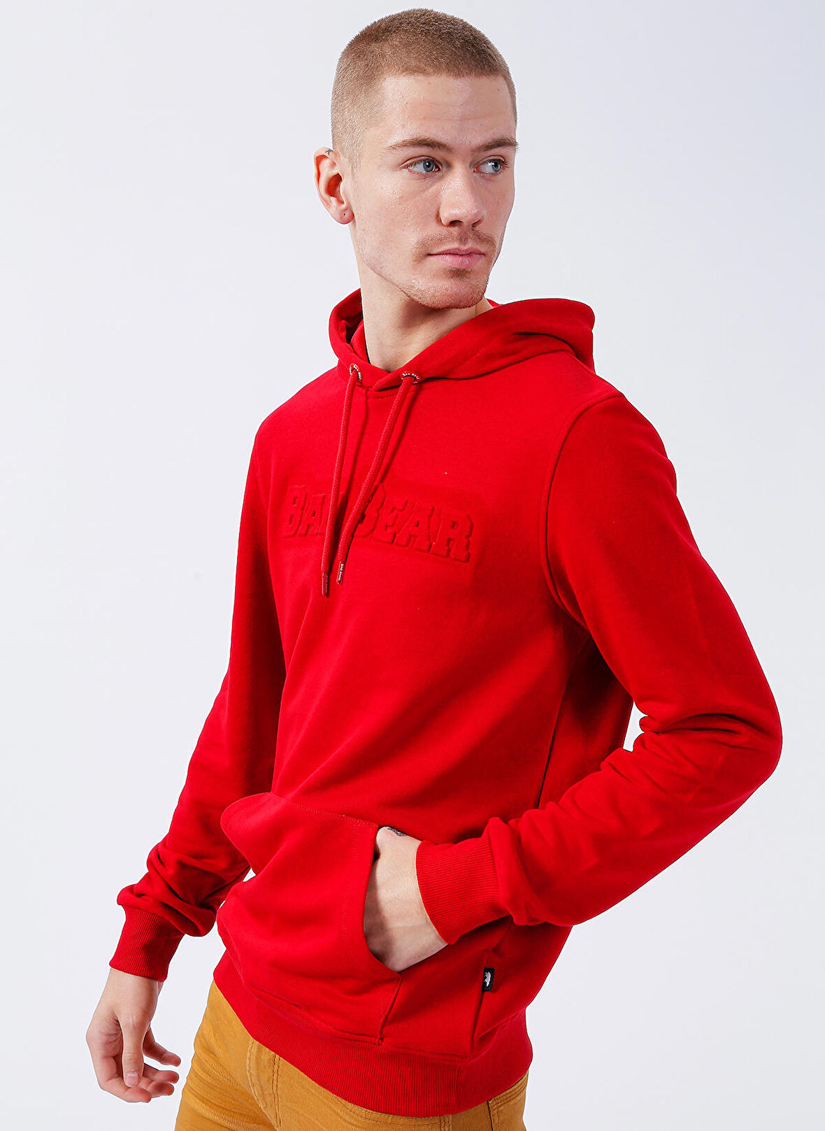 Bad Bear Bisiklet Yaka Kırmızı Erkek Sweatshırt 22.02.12.014 PUCKER BEAR HOODIE