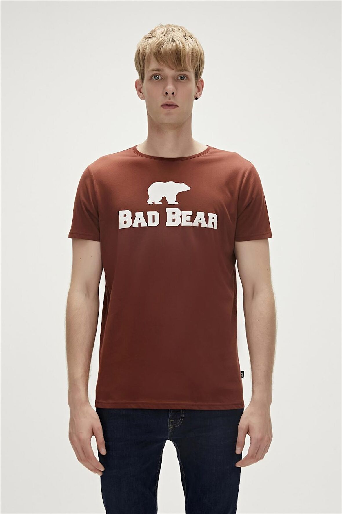 Bear Tee T-Shirt Woody Kahverengi Logo Baskılı Erkek Tişört 