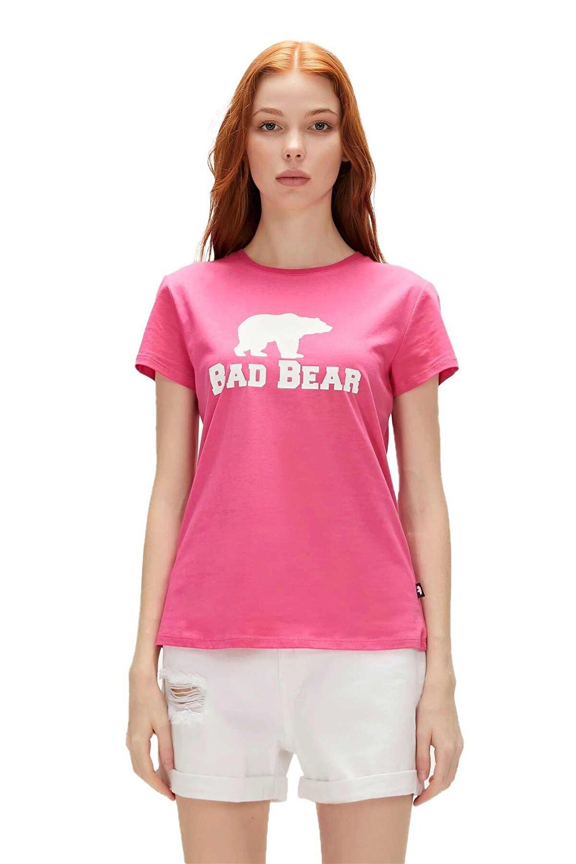 Logo Tee T-Shirt Fuşya Pembe Baskılı Kadın Tişört