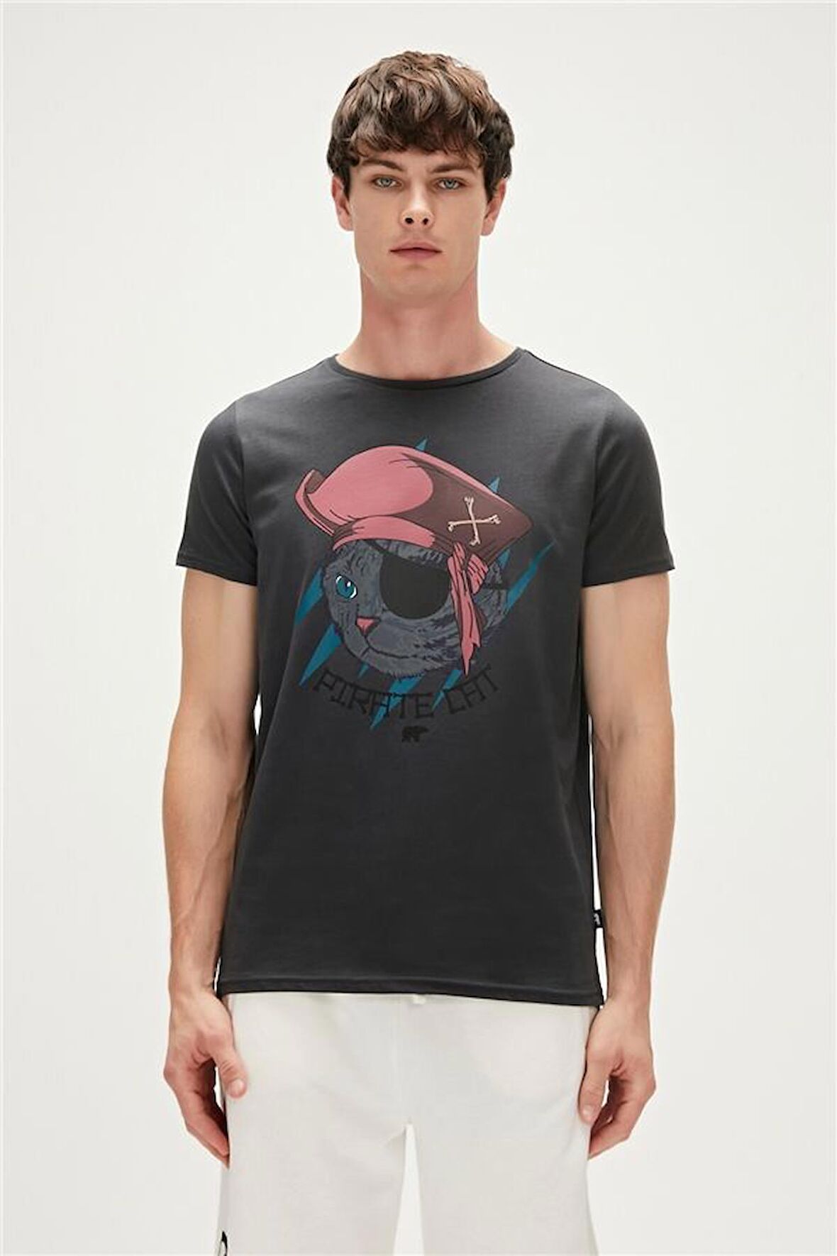 Bad Bear Baskılı Antrasit Erkek T-Shirt 23.01.07.021_PIRATE T-SHIRT
