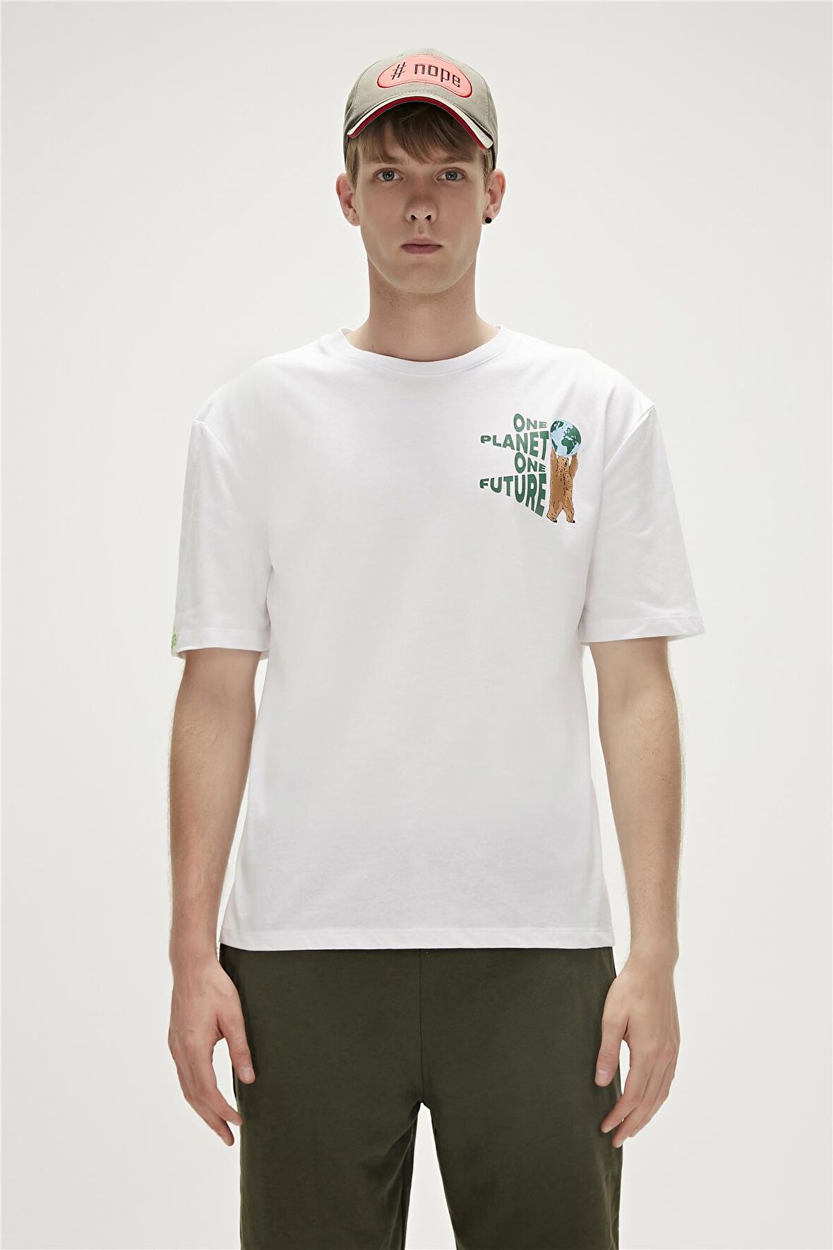 Bad Bear Baskılı Beyaz Erkek T-Shirt 23.01.07.001_RE-BEAR T-SHIRT