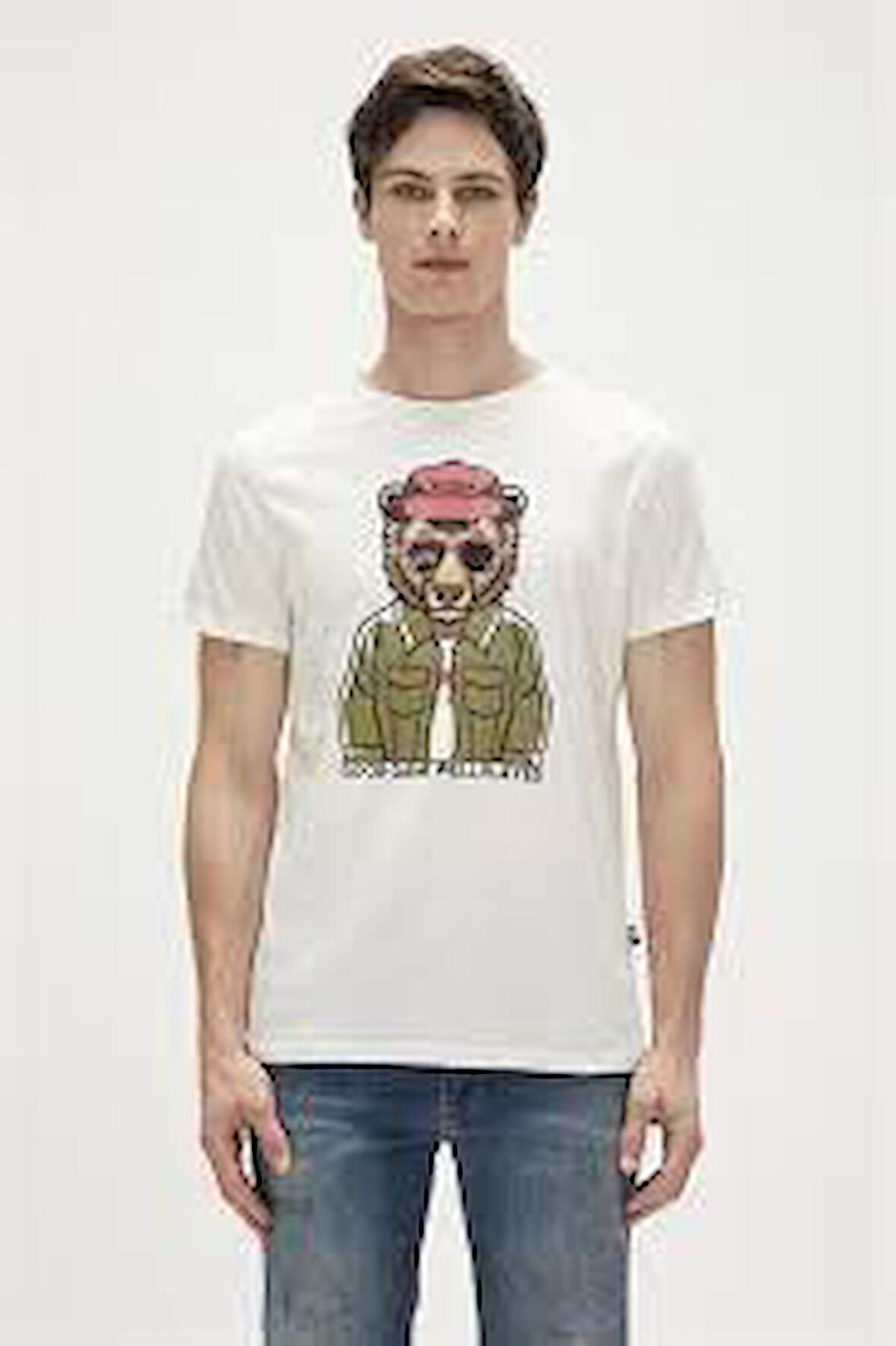Bad Bear Baskılı Beyaz Erkek T-Shirt 23.01.07.009_GOOD GAME T-SHIRT