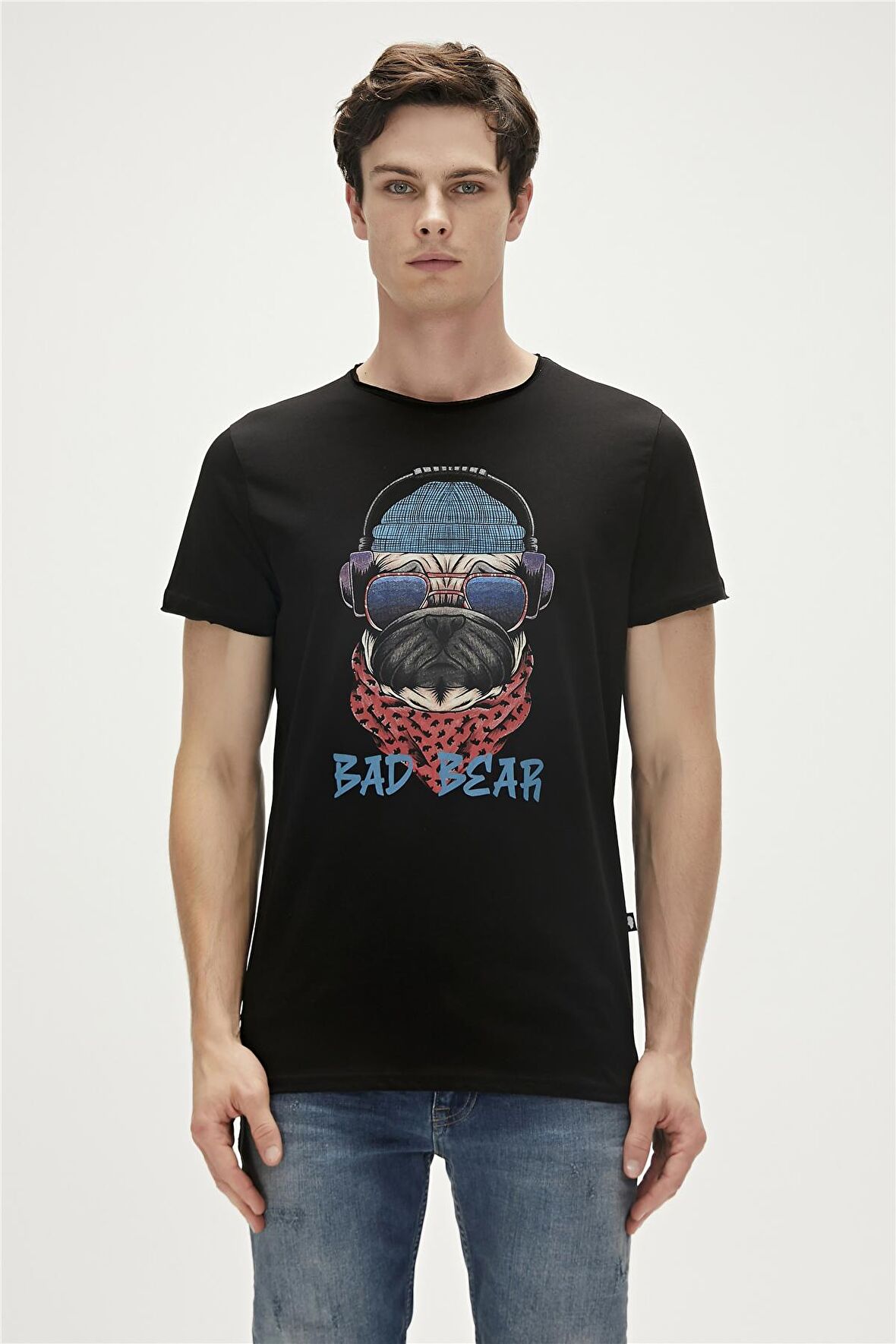 Bad Bear Baskılı Siyah Erkek T-Shirt 23.01.07.010_RECKLESS T-SHIRT