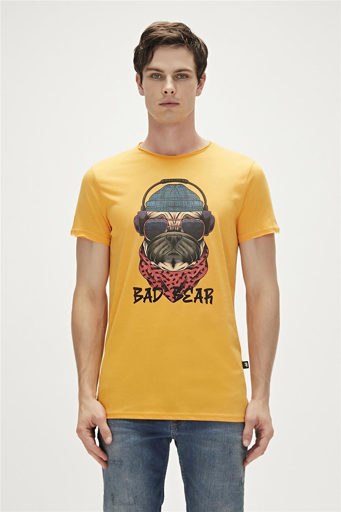 Bad Bear Baskılı Hardal Erkek T-Shirt 23.01.07.010_RECKLESS t-shirt
