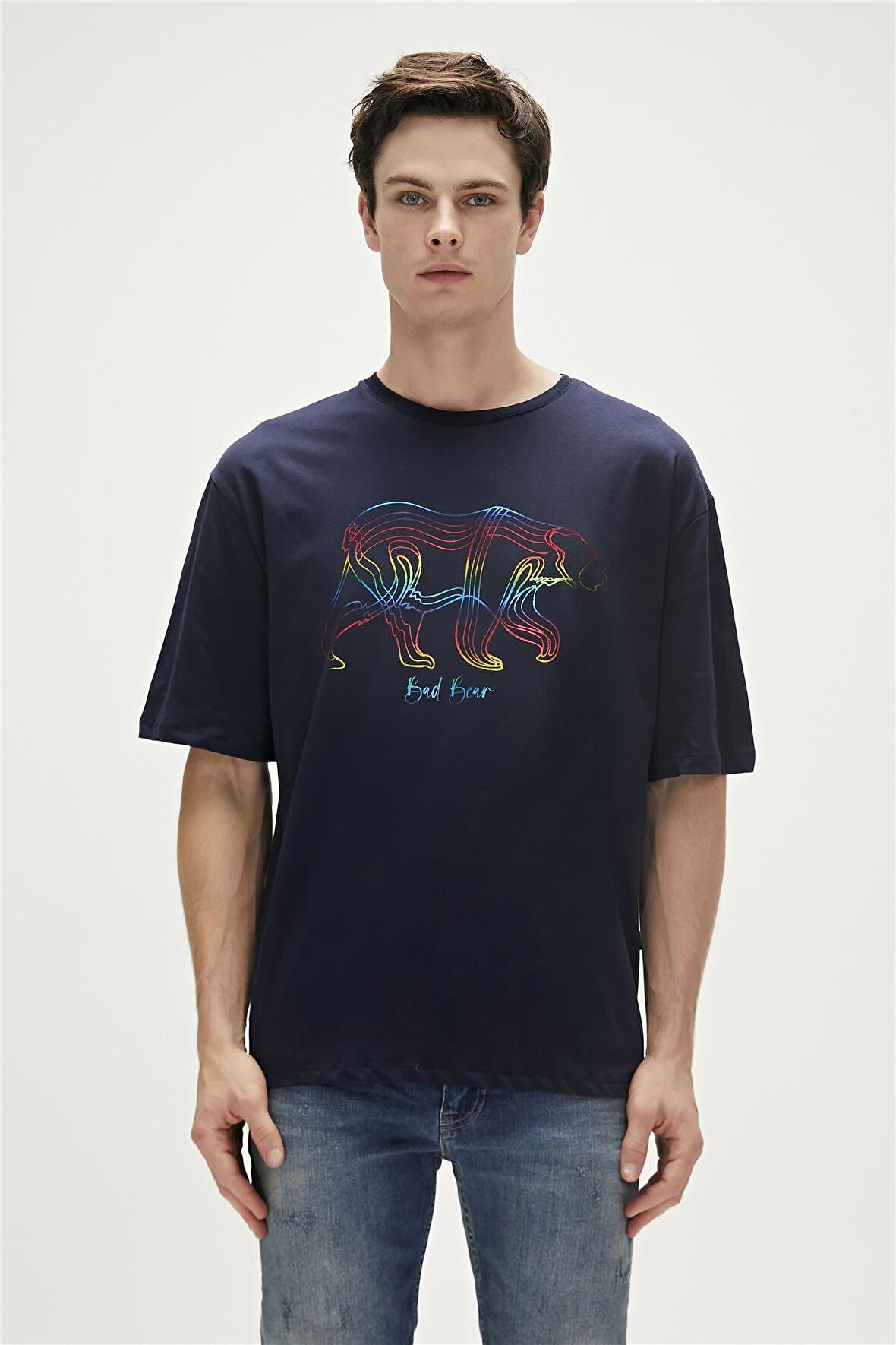 Bad Bear Baskılı Lacivert Erkek T-Shirt 23.01.07.016_WALKING BAD t-shirt