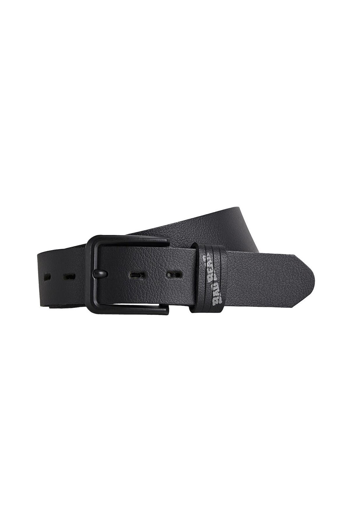 Sliced Belt Siyah Deri Erkek Kemer 