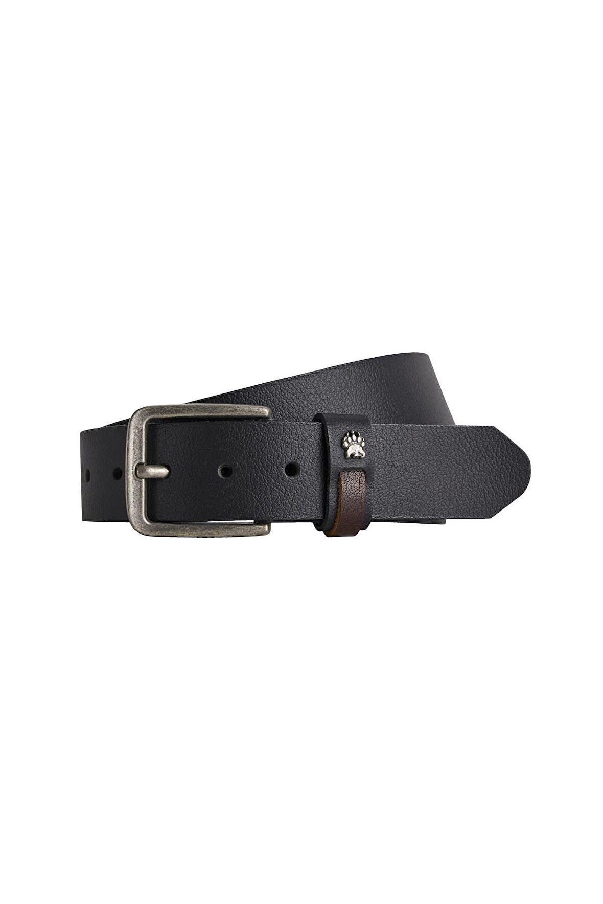 Claw Print Belt Siyah Deri Erkek Kemer