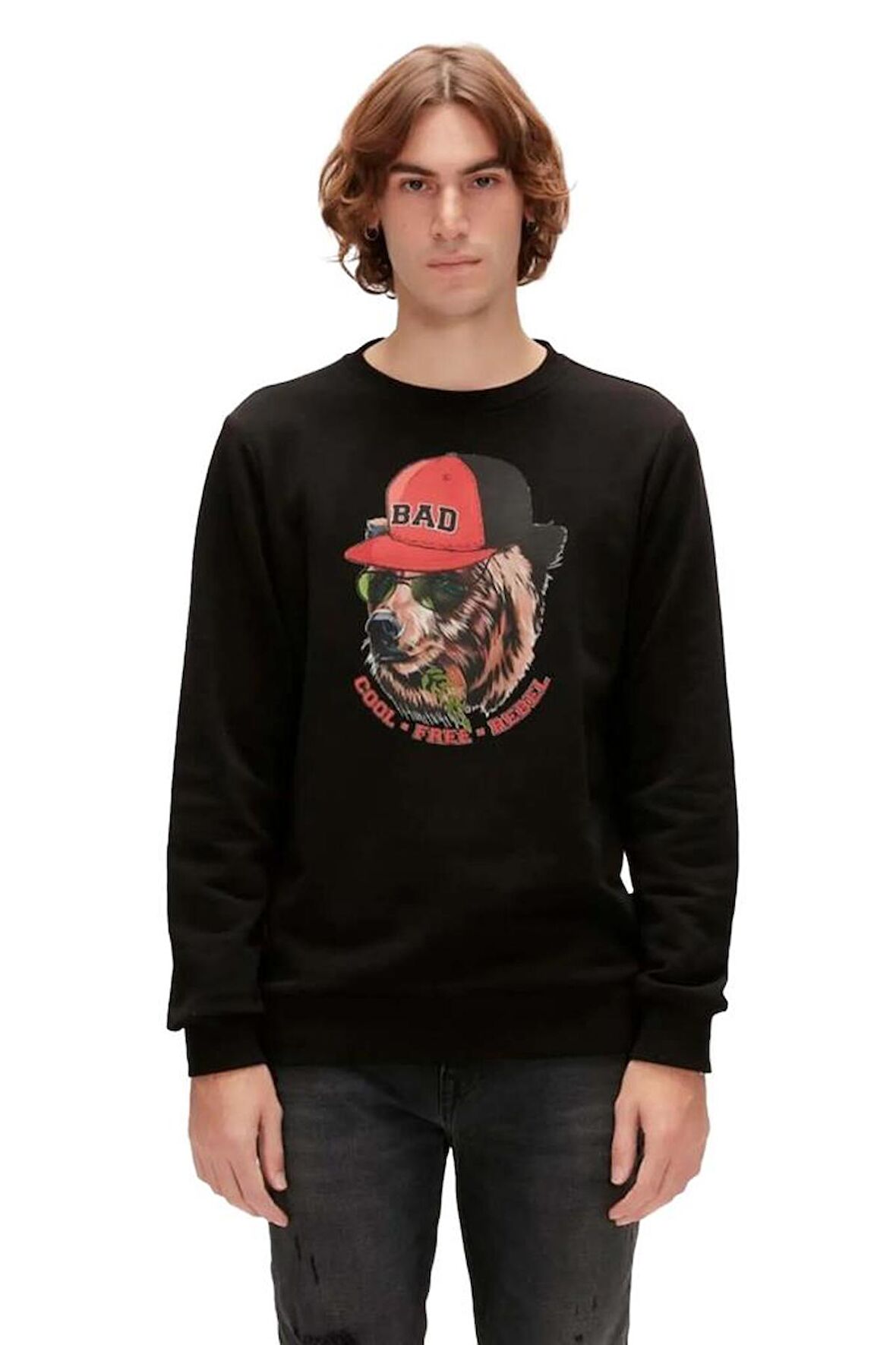 Bad Bear Erkek Sweatshirt Rebel Crewneck Erkek SweatShirt - 23.02.12.019-Siyah