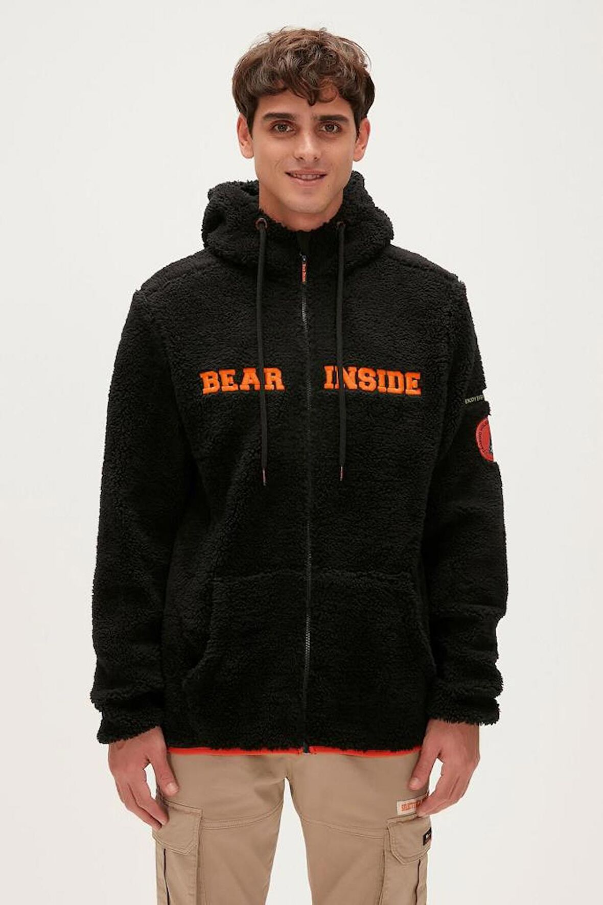 Bad Bear Erkek Peluş Erkek Siyah Peluş SHAGGY FULL-ZIP PLUSH JACKET 23.02.29.006-Siyah