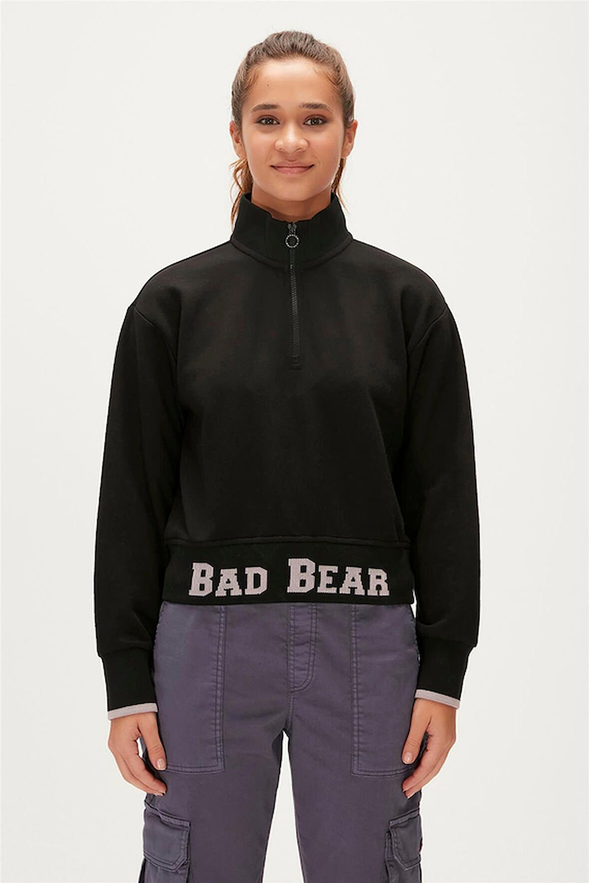 Bad Bear ZOE HALF-ZIP SWEATSHIRT LACİVERT Kadın Sweatshirt