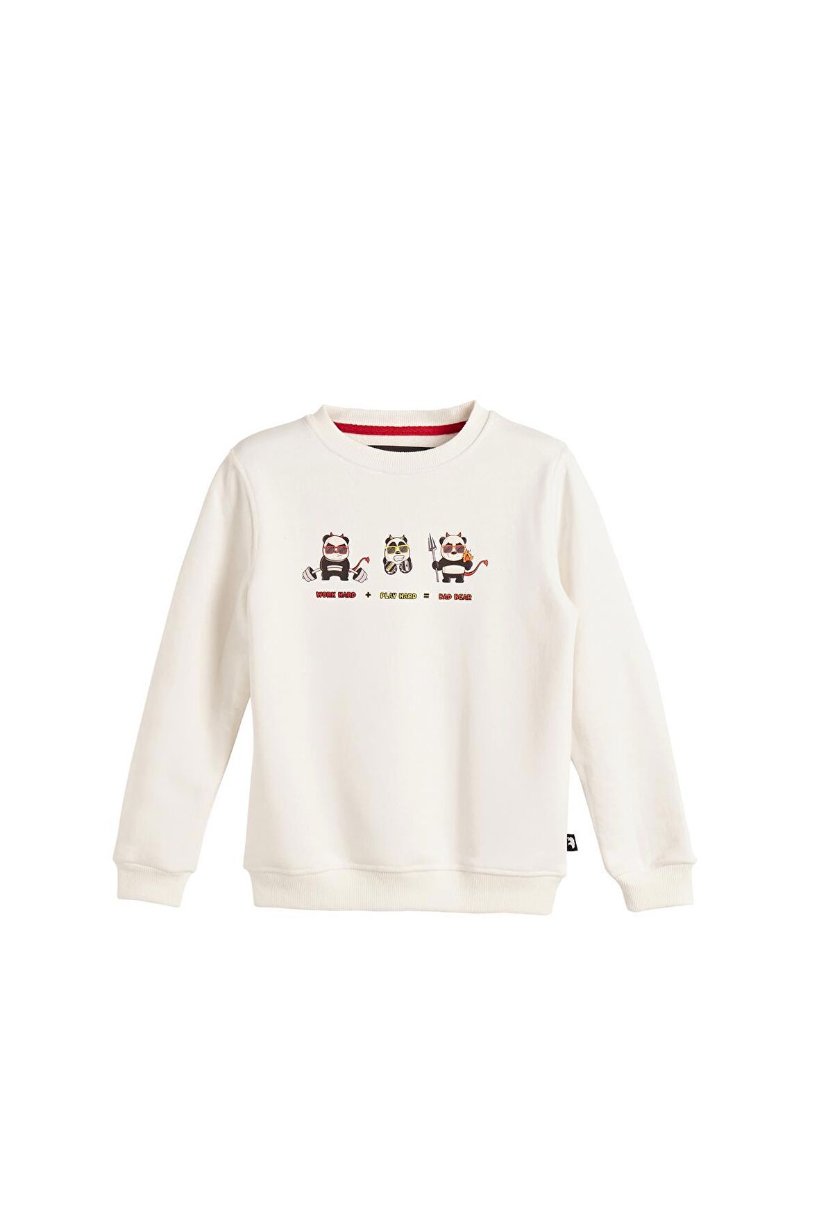 Play Hard Crewneck Kids Off-White Beyaz Baskılı Çocuk Sweatshirt