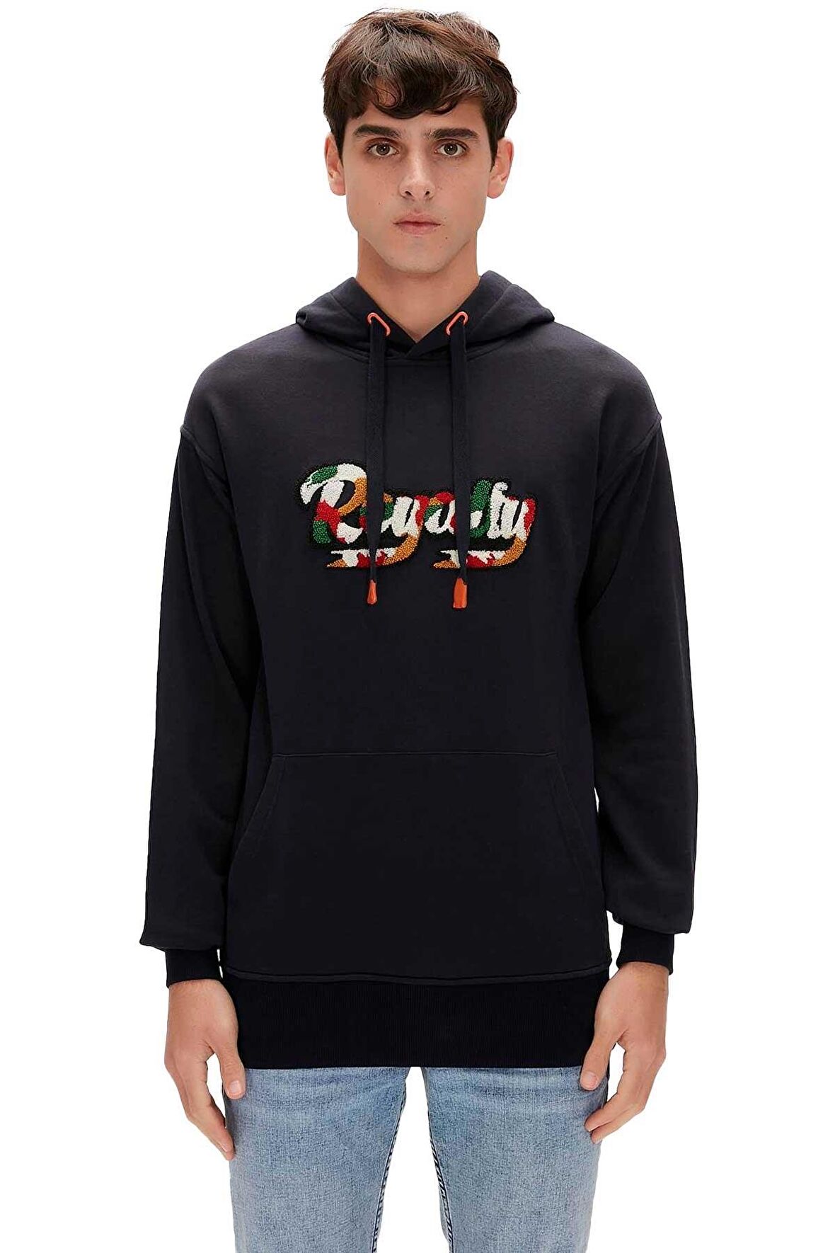 Royalty Hoodie Lacivert Kapüşonlu Erkek Sweatshirt