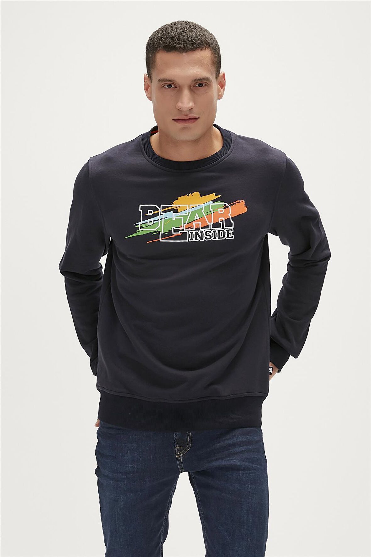 Crayon Crewneck Lacivert Erkek Sweatshirt