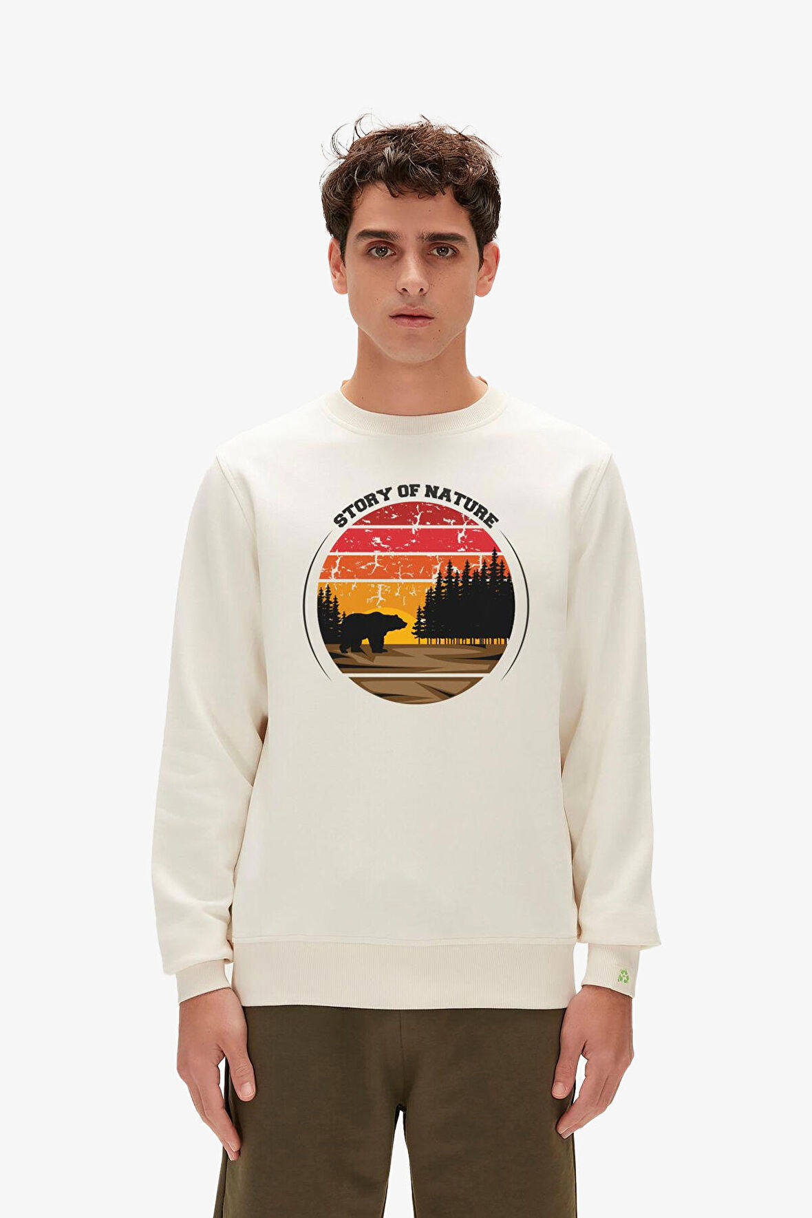 Story Crewneck Marshmallow Beyaz Erkek Sweatshirt
