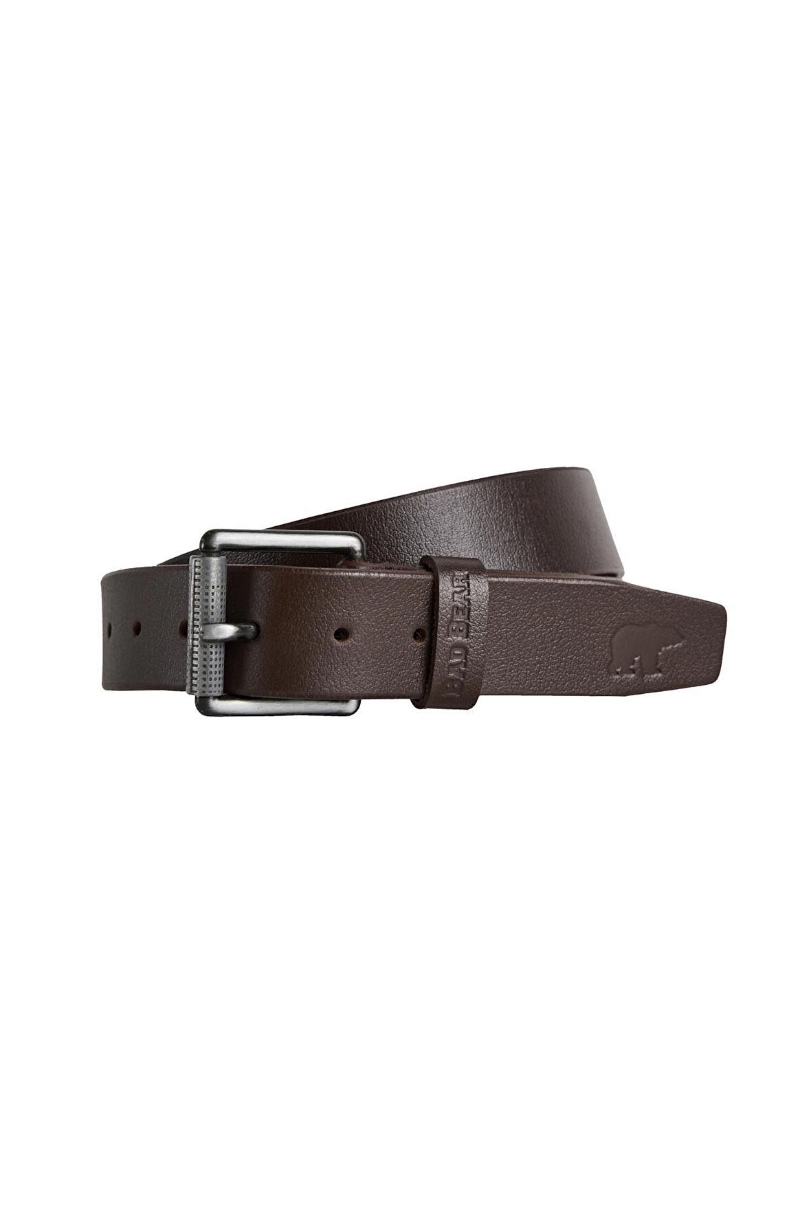 Bold Roll Belt Kahverengi Deri Erkek Kemer 