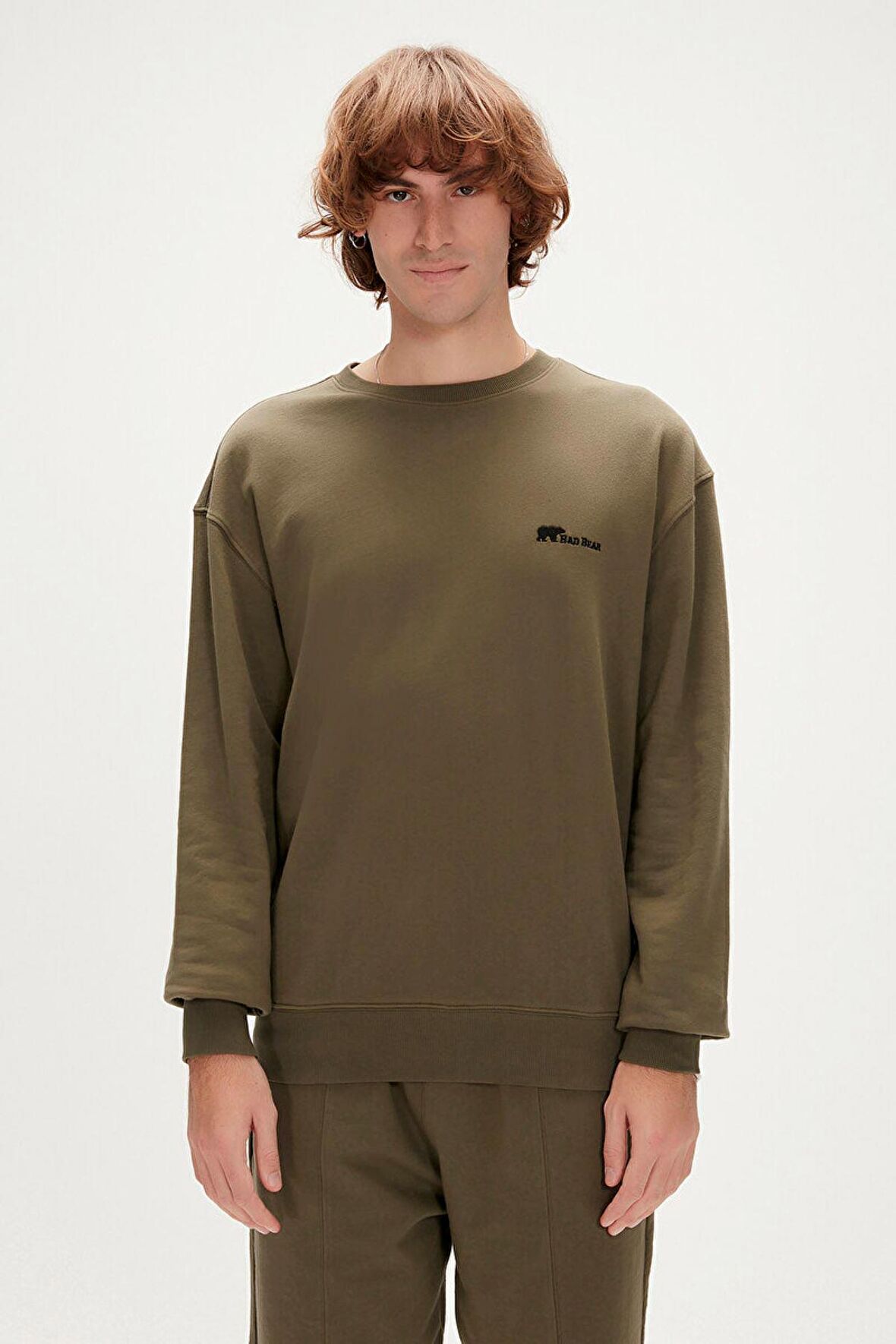 23.02.12.020 Bad Bear Tag Crewneck Erkek Sweat KHAKI