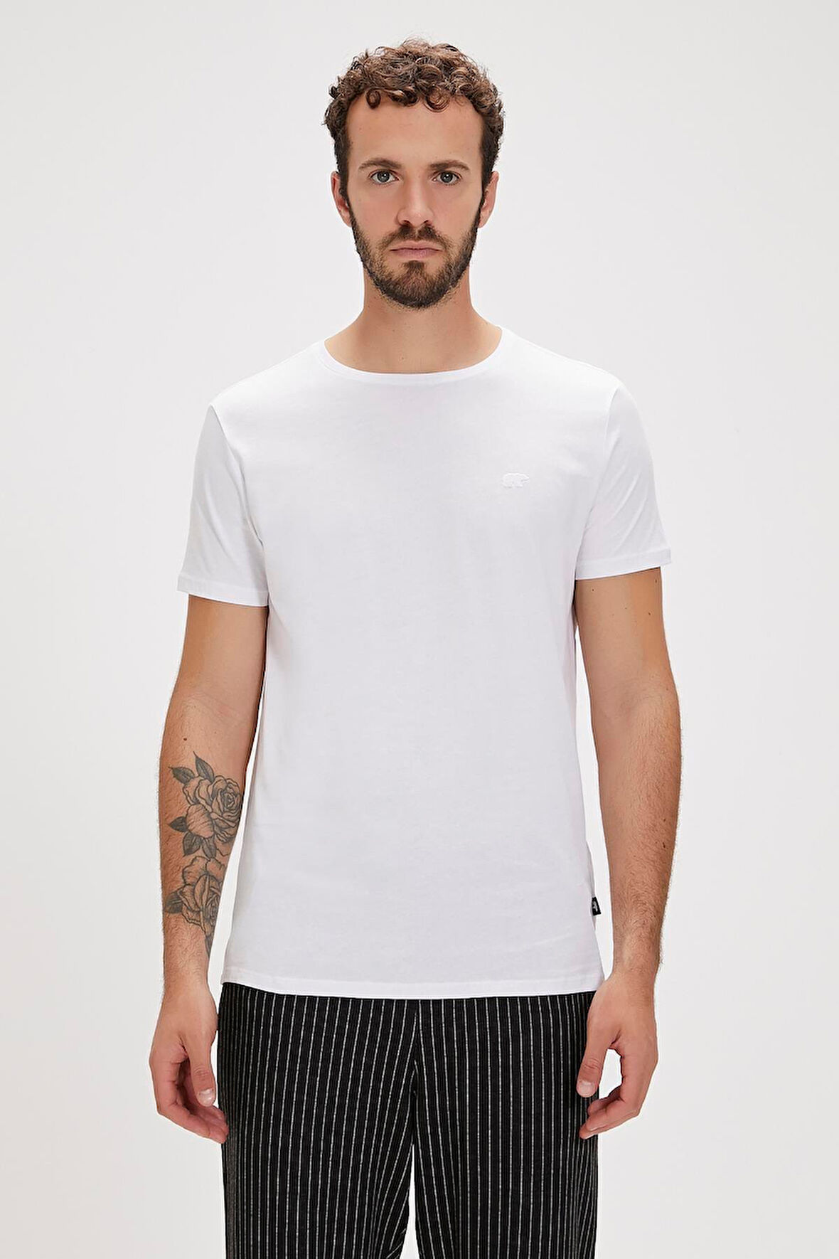 Bad Bear Solid T-Shirt Beyaz Basic Erkek Tişört