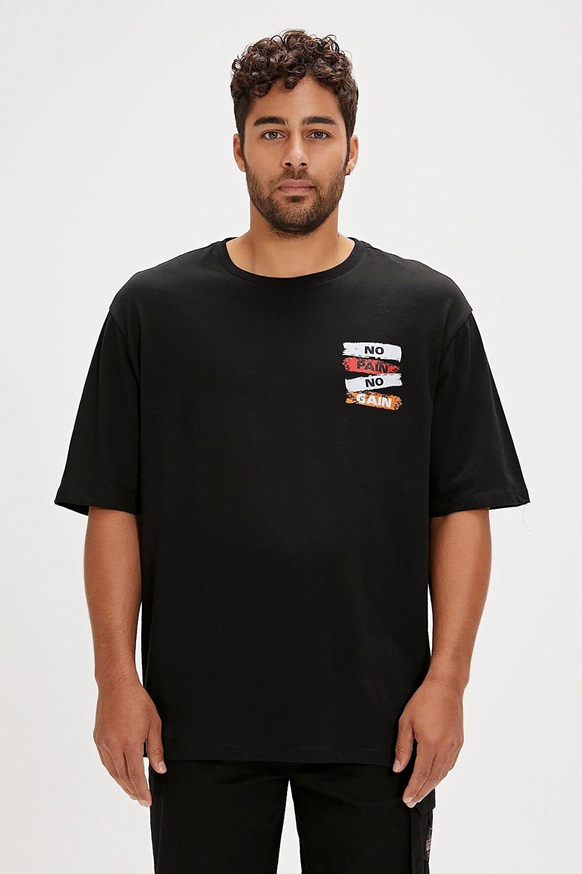 Gain Siyah Baskılı Erkek Tişört