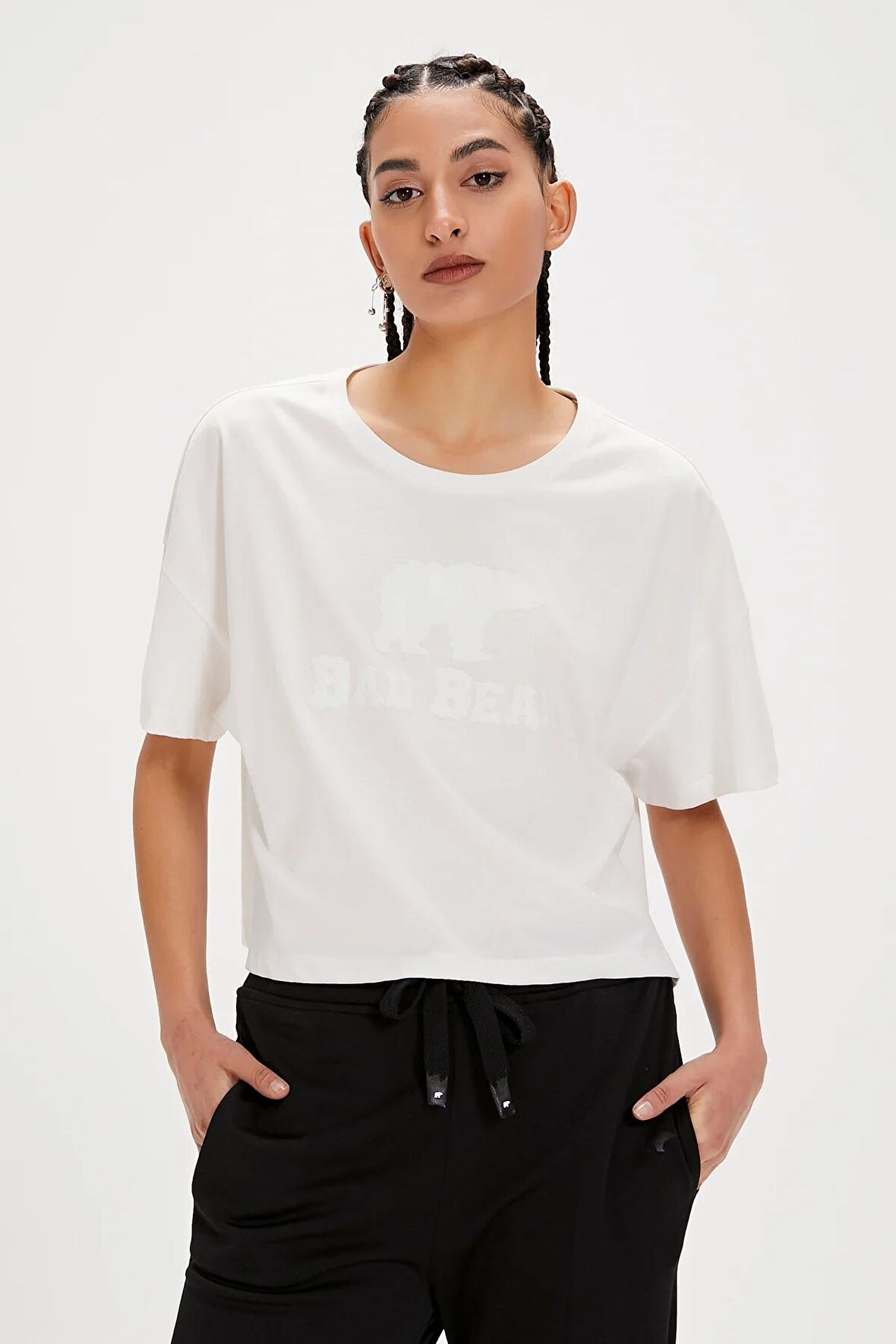 Holly Beyaz Baskılı Kadın Tişört