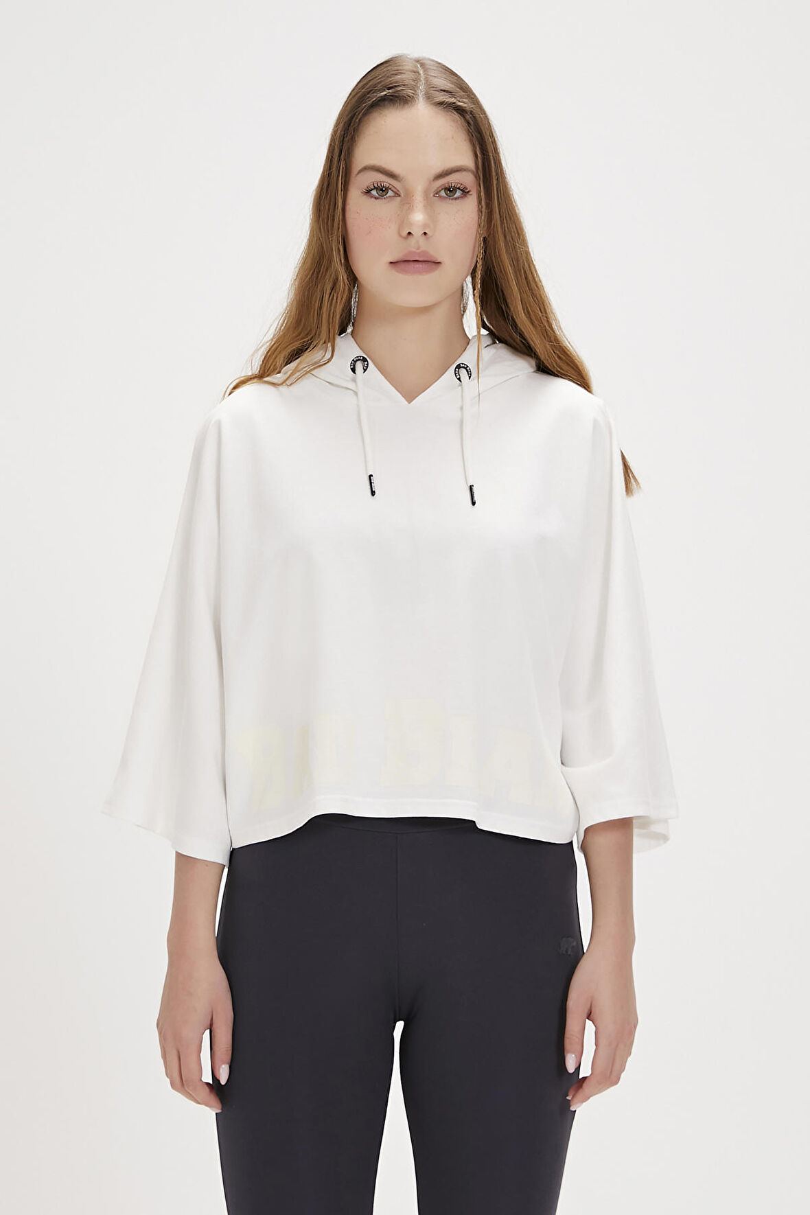 Ella Beyaz Kadın Hoodie Sweatshirt