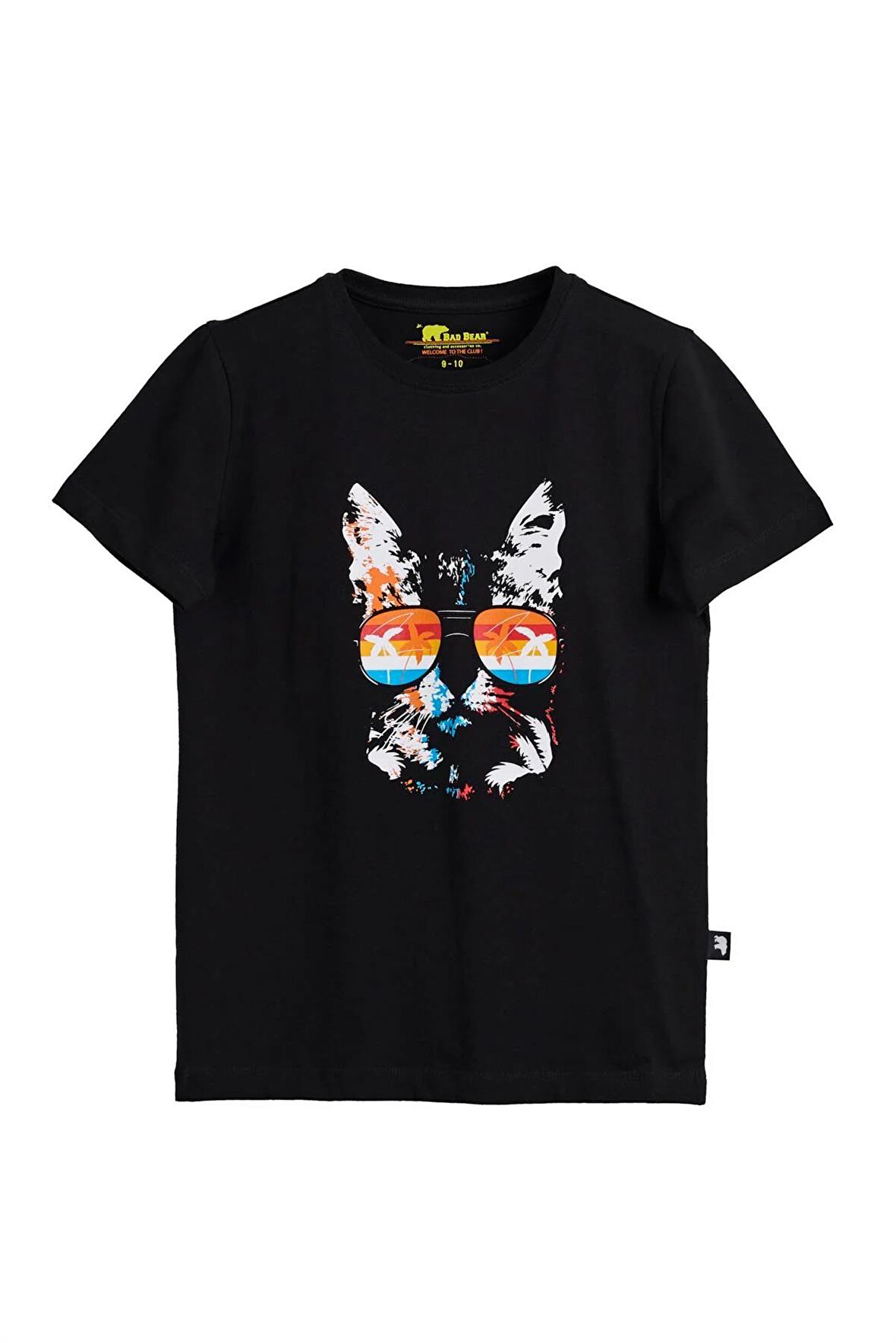 Manx Siyah Baskılı Çocuk Tişört