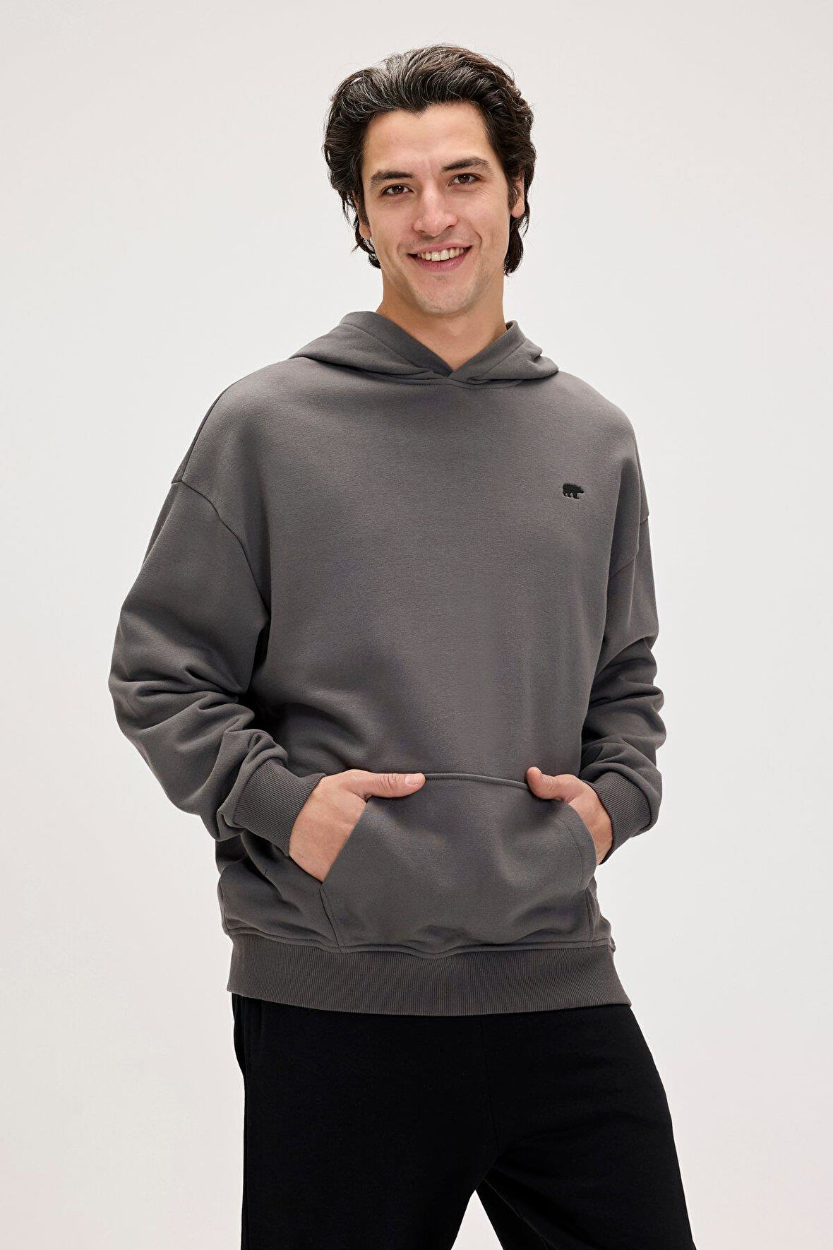 Bad Bear Drake Hoodi Siyah Erkek O.S Kapüşonlu Sweatshirt