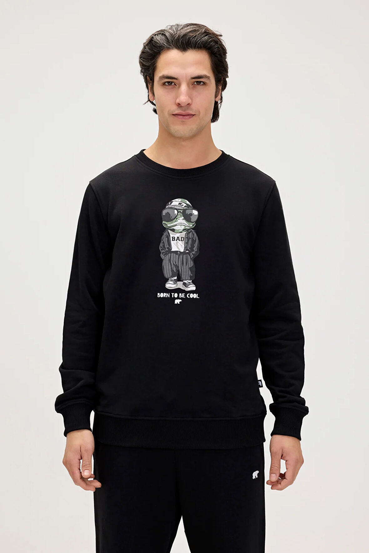 Gator Siyah Erkek Baskılı Sweatshirt