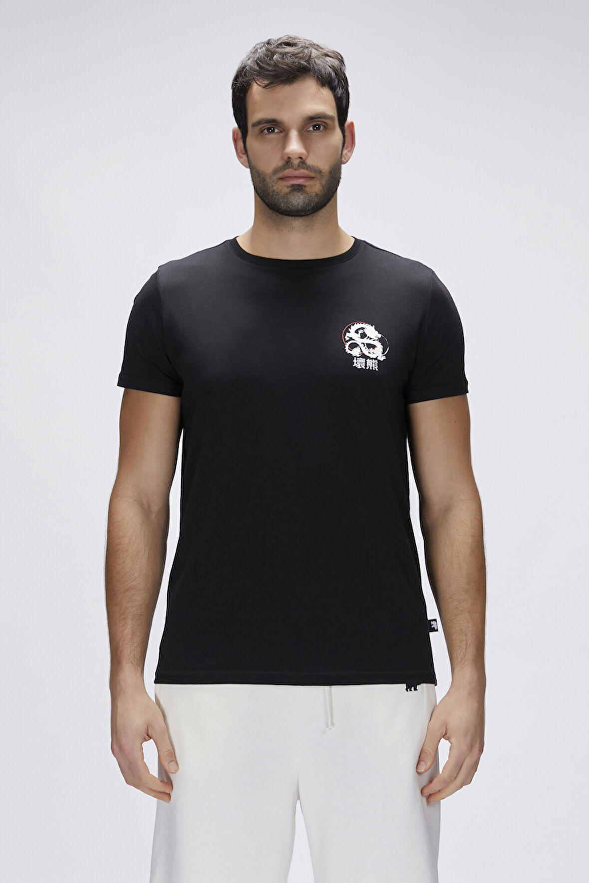 Draco Siyah Erkek Baskılı Tişört