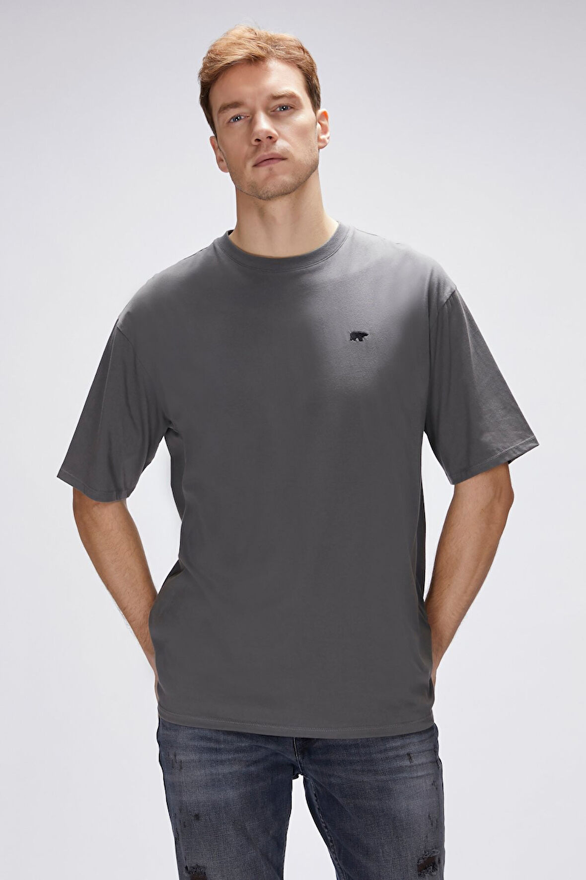 Bad Bear Damon Antrasit Erkek Oversize Tişört
