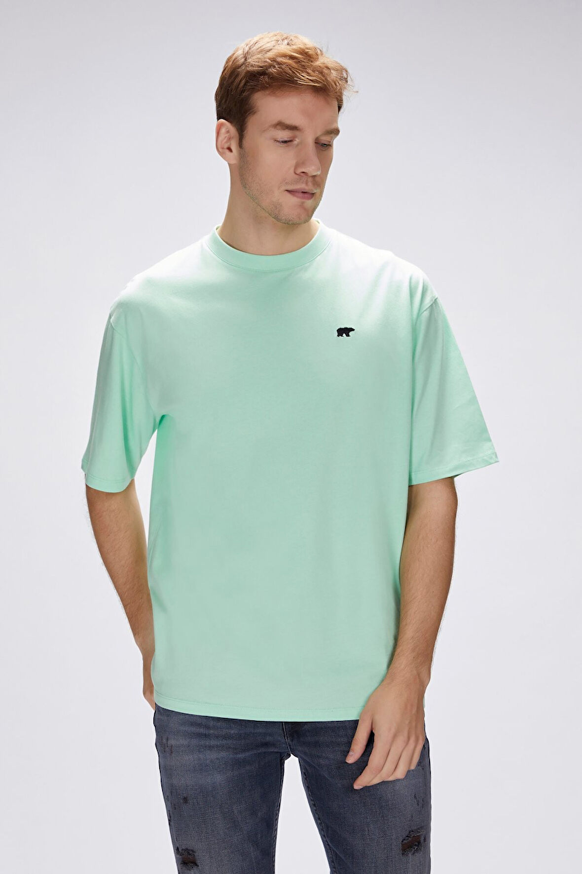 Bad Bear Damon Su Yeşili Erkek Oversize Tişört