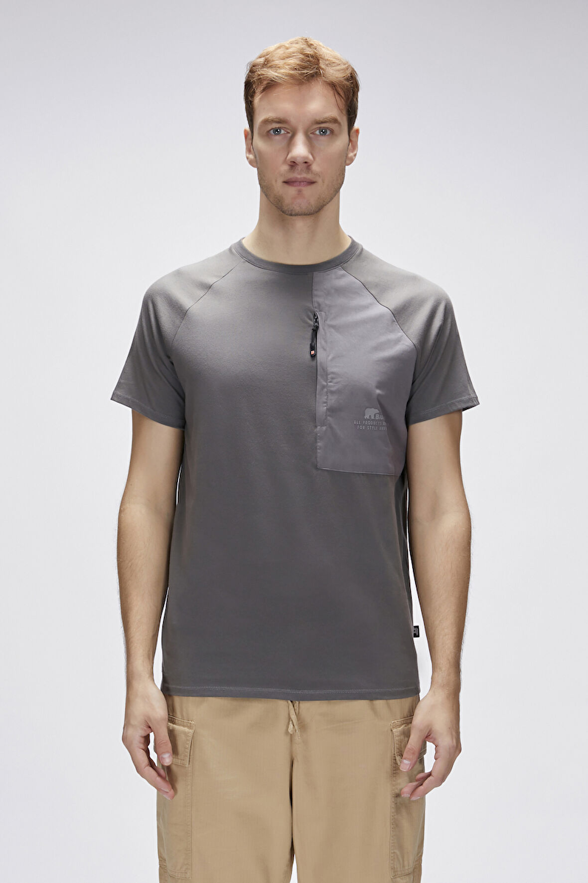 Simon Antrasit Erkek Baskılı Tişört