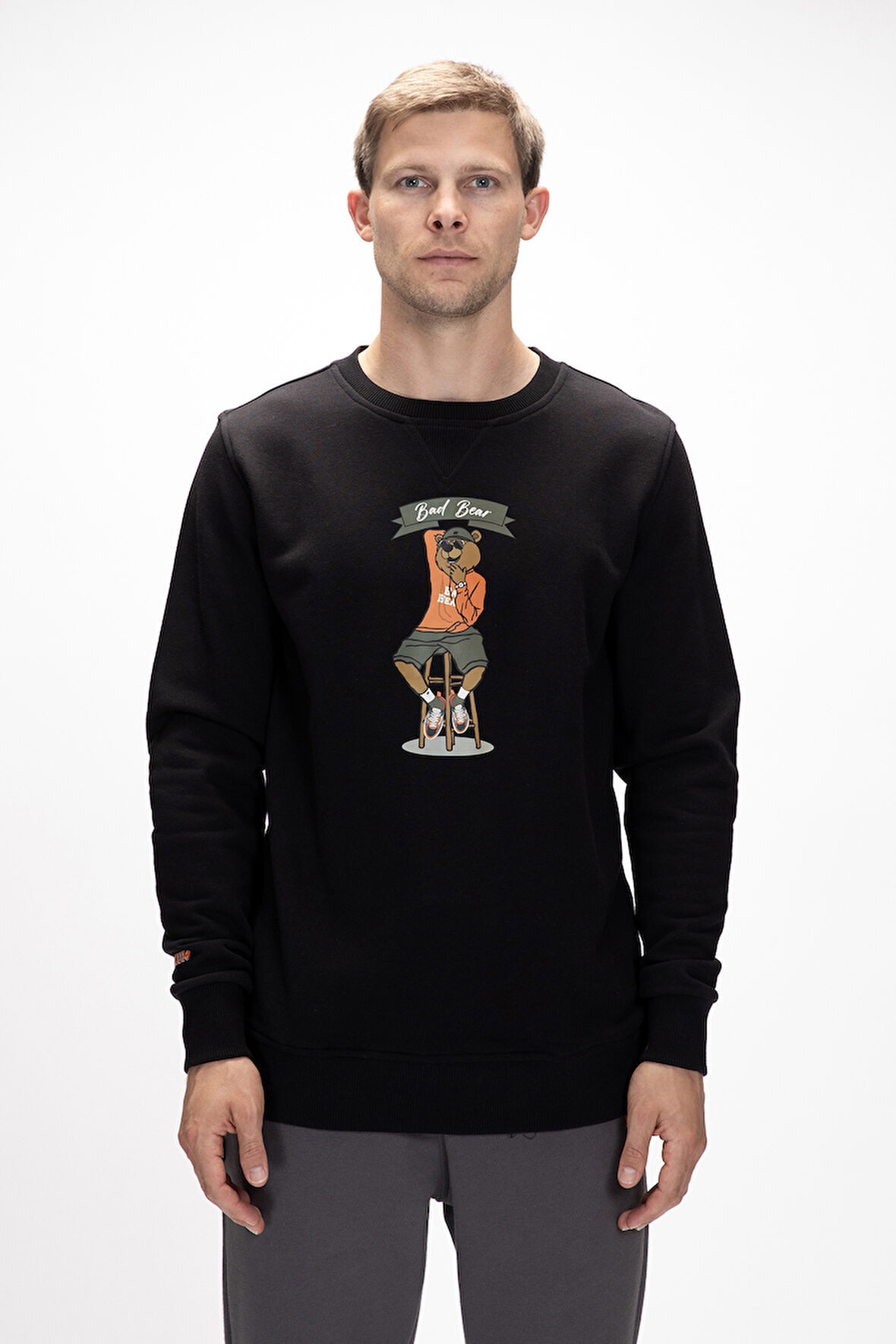 Acme Si̇yah  Erkek Baskılı Sweatshirt