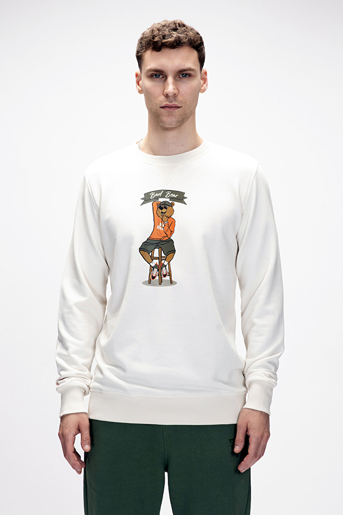 Acme Marshmallow Erkek Baskılı Sweatshirt