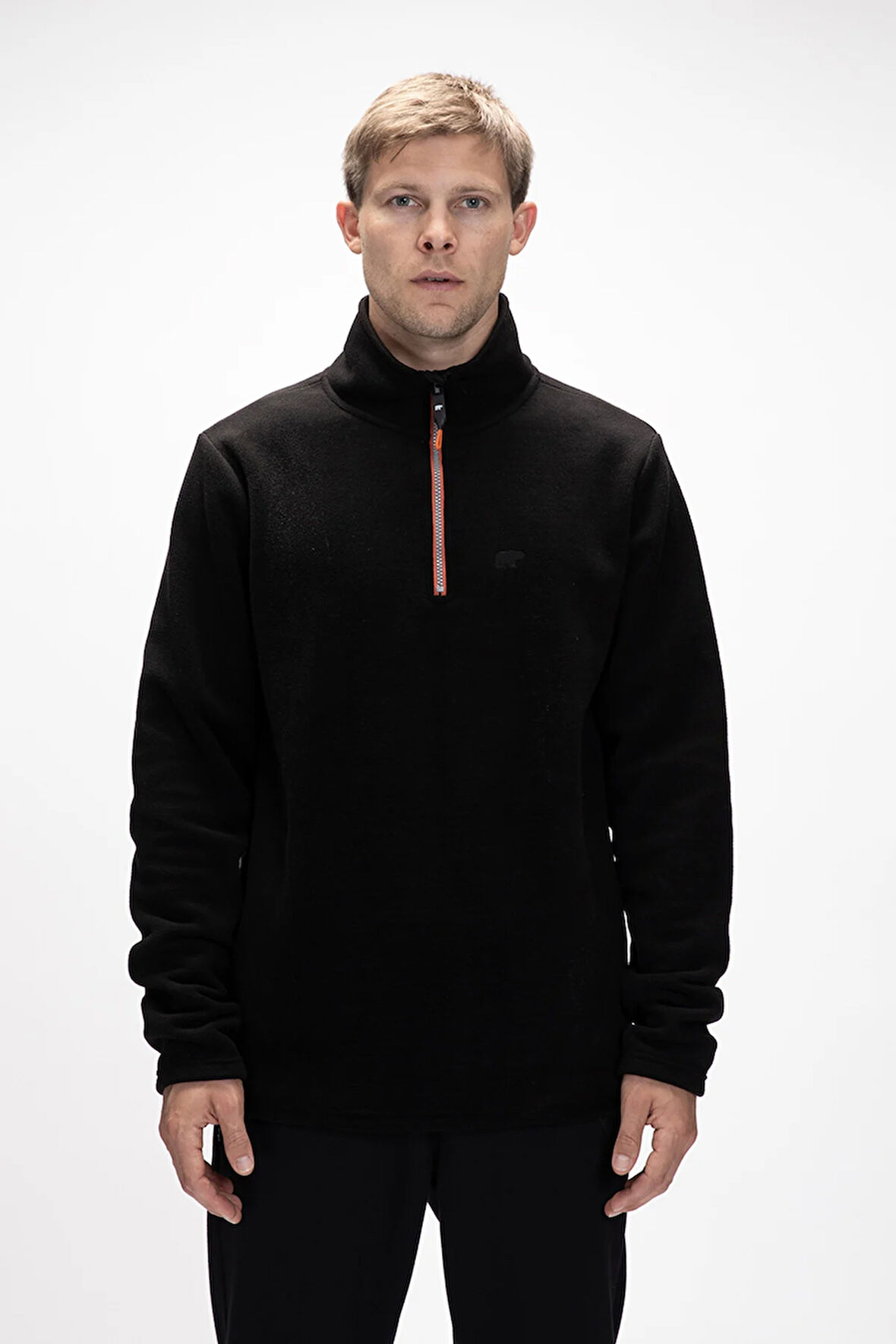 Sky Si̇yah Yarım Fermuarlı Erkek Polar