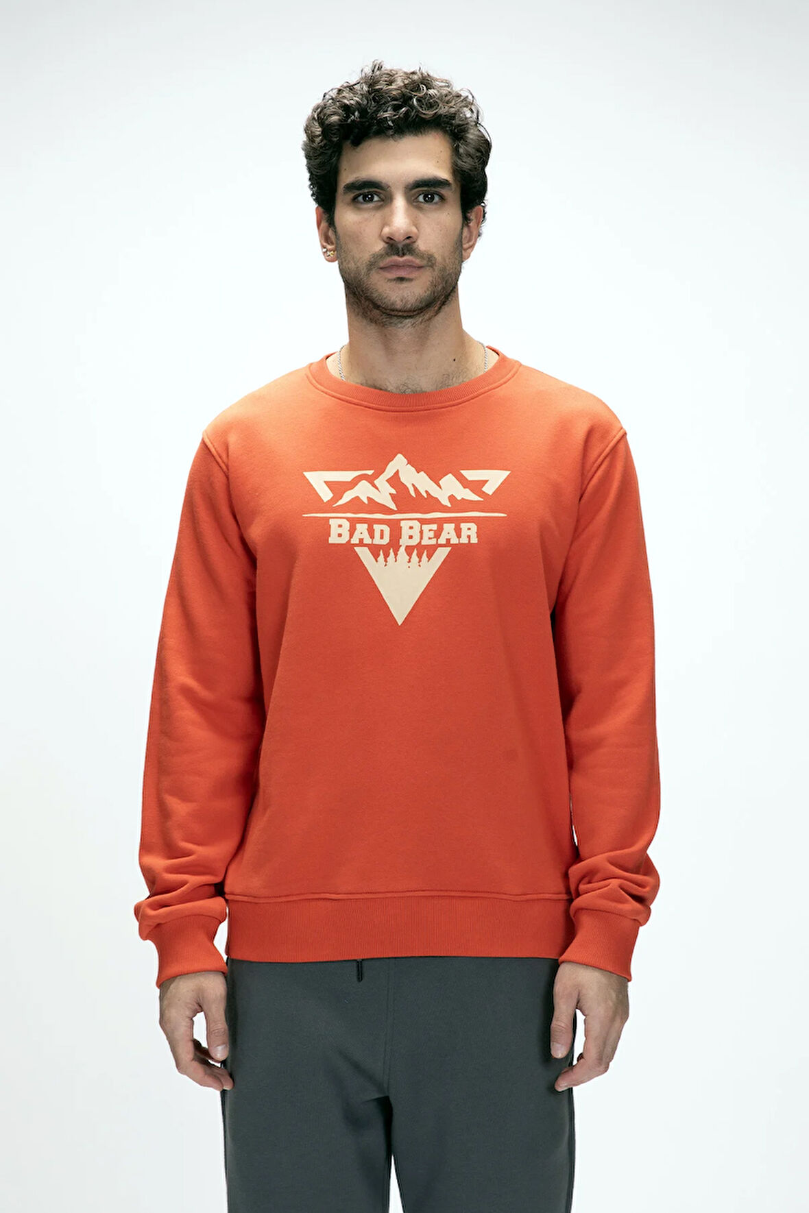 Mountain Tarçın Crewneck Erkek Baskılı Sweatshirt