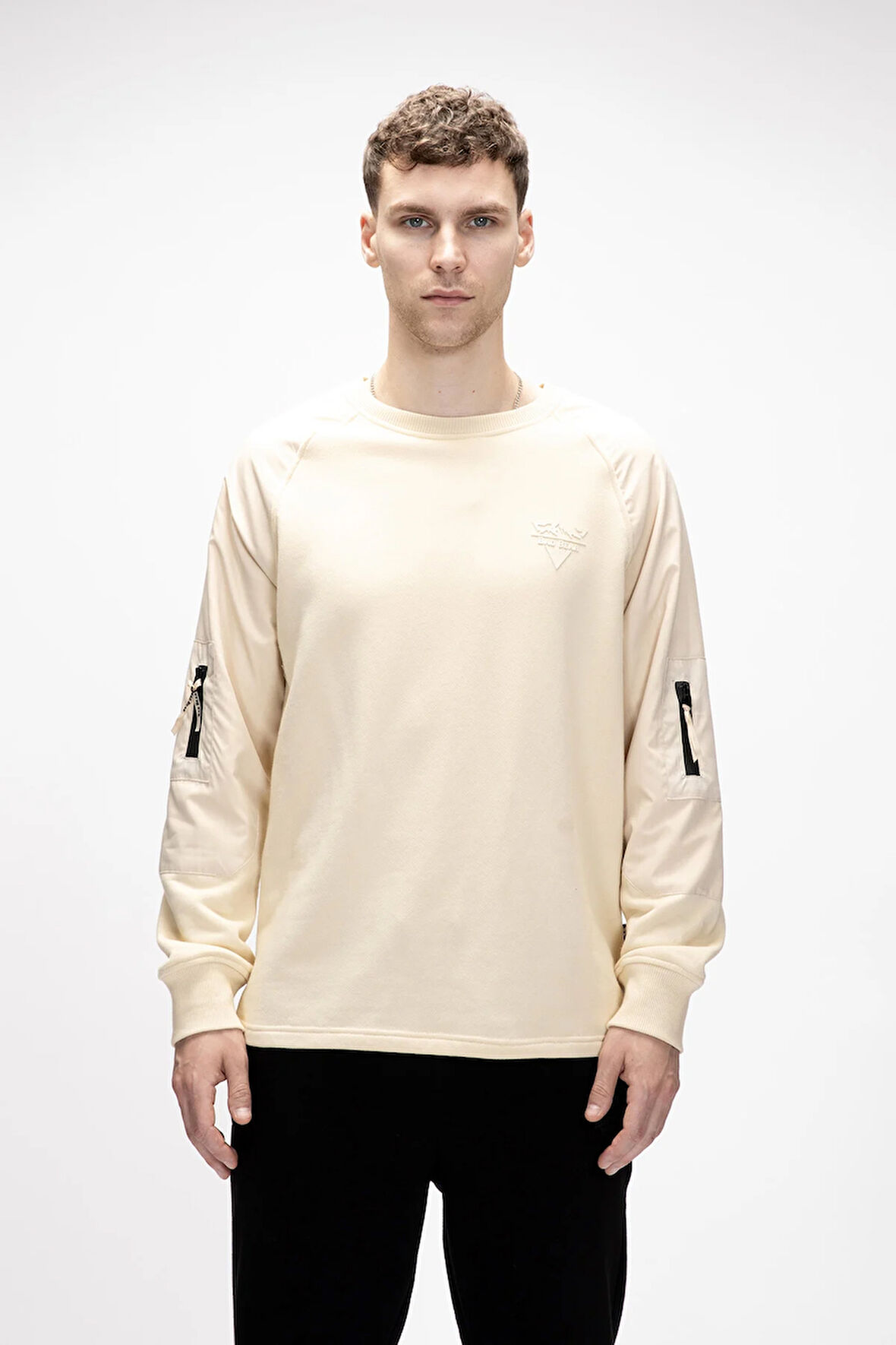 Hill Bej Crewneck Erkek Sweatshirt