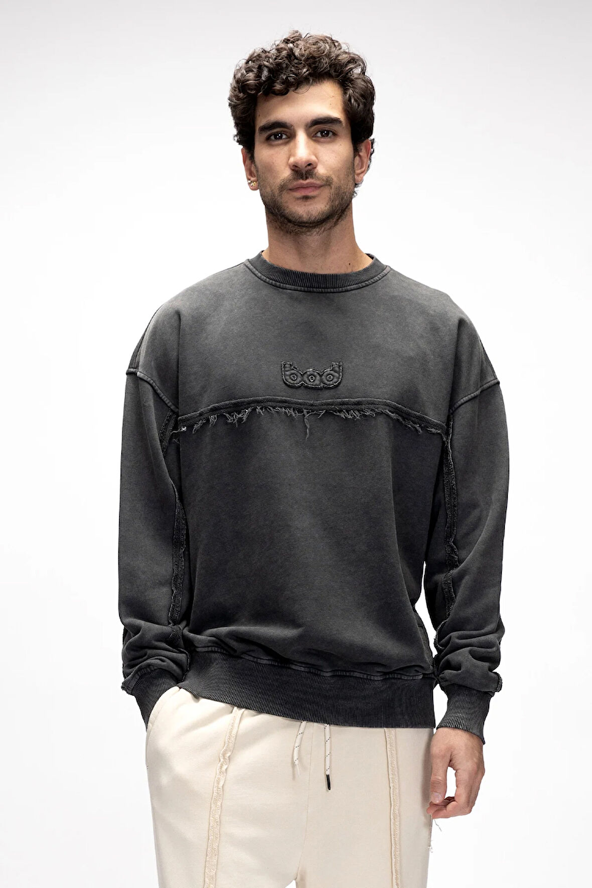 Vex Si̇yah Oversize Erkek Sweatshirt