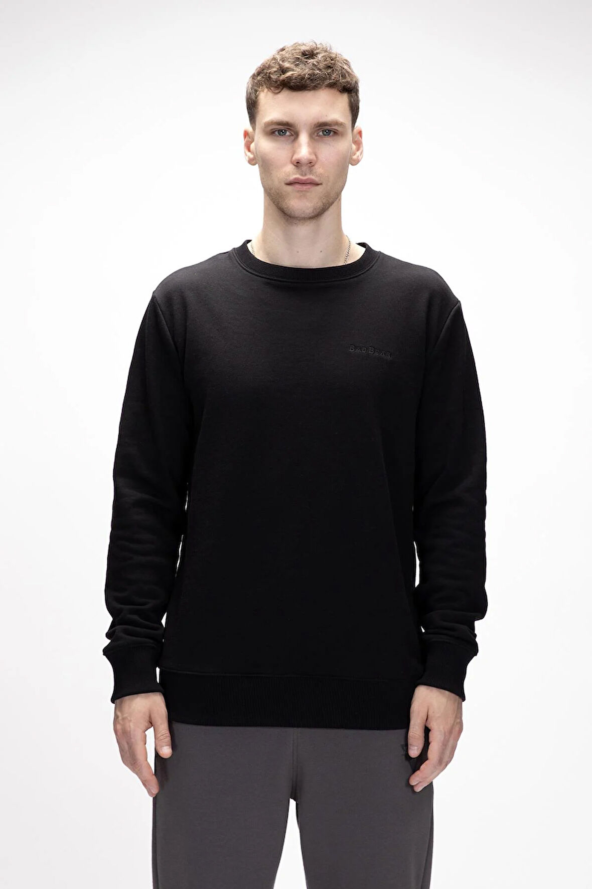 Inner King Size Si̇yah Crewneck Erkek Sweatshirt