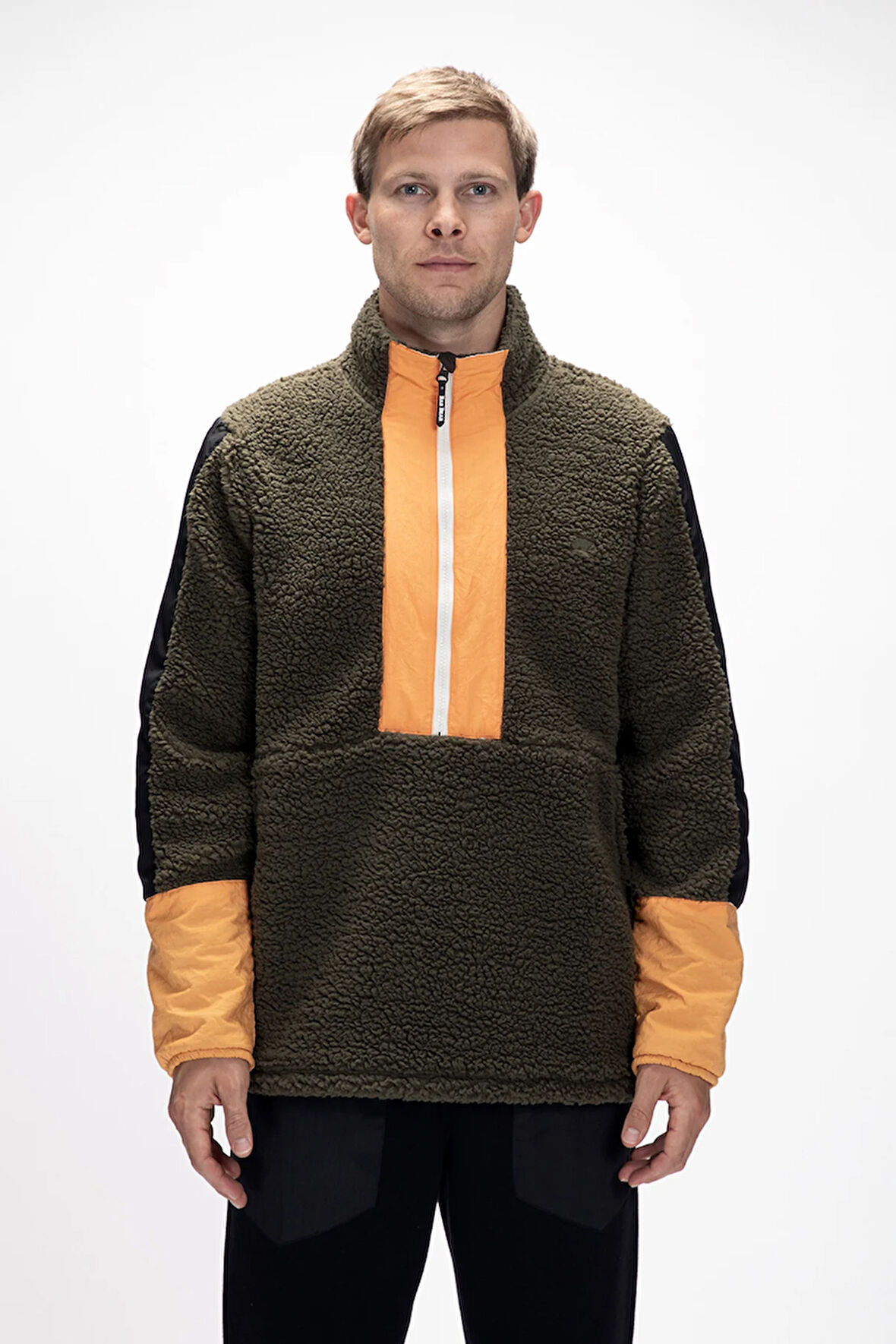 Bomb Soluk Yeşi̇l Yarım Fermuarlı Erkek Polar