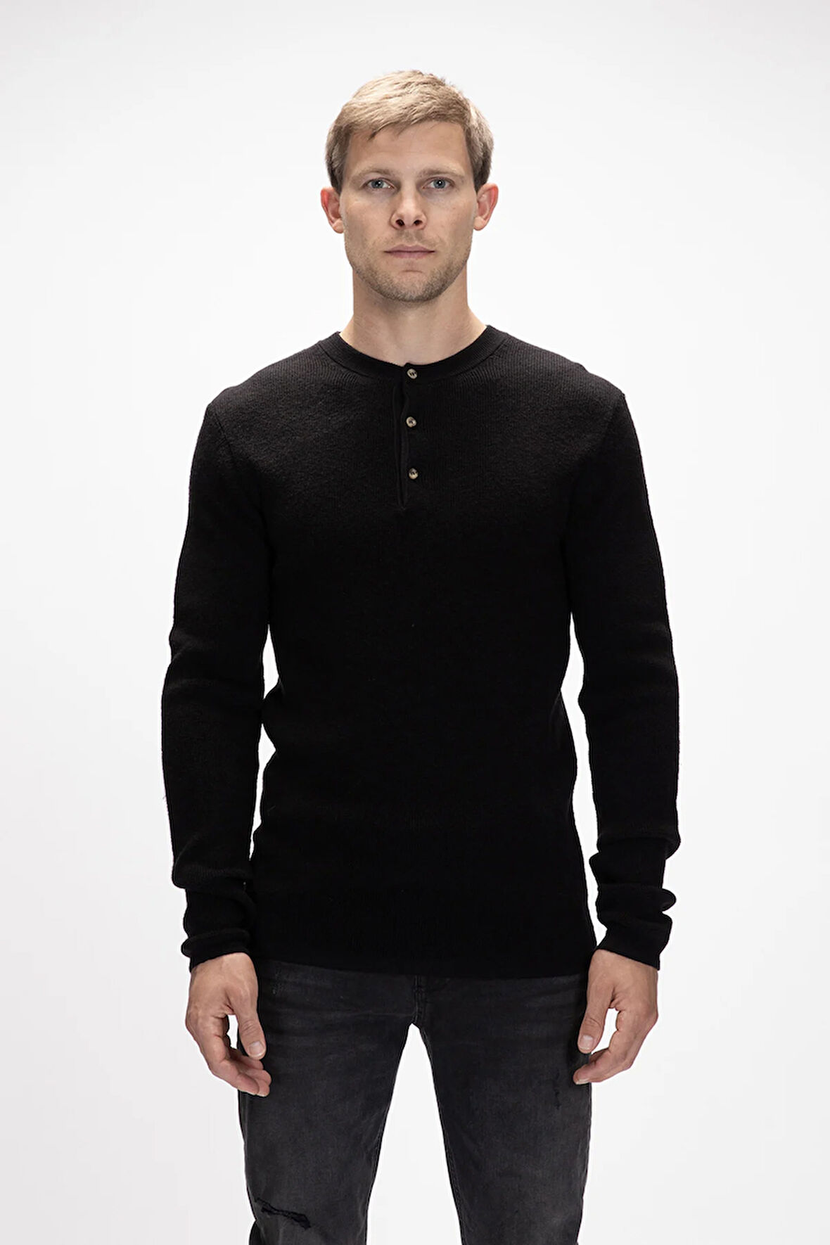 Moreno Siyah Bisiklet Yaka Erkek Triko Kazak