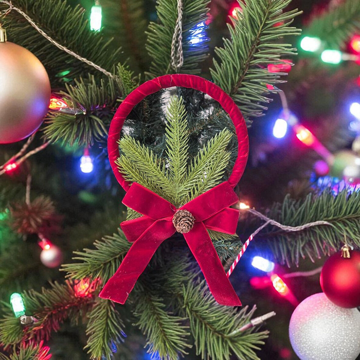 YILBAŞI SÜSÜ KADİFE HALKA 15x26CM AST7307