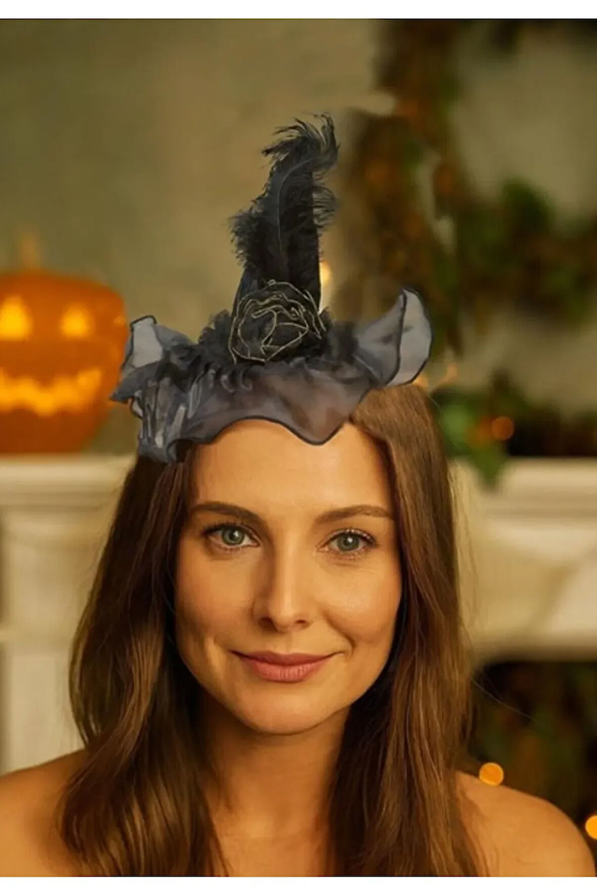 ŞAPKALI TÜYLÜ TAÇ HALOWEEN CADILAR BAYRAMI TACI