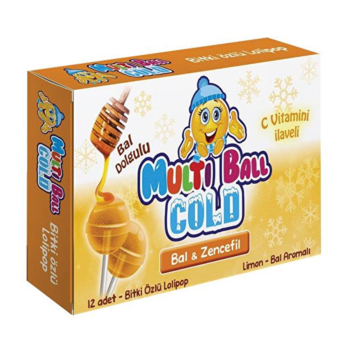 MultiBall Cold Pastil Lolipop Bal ve Zencefil 12 Adet