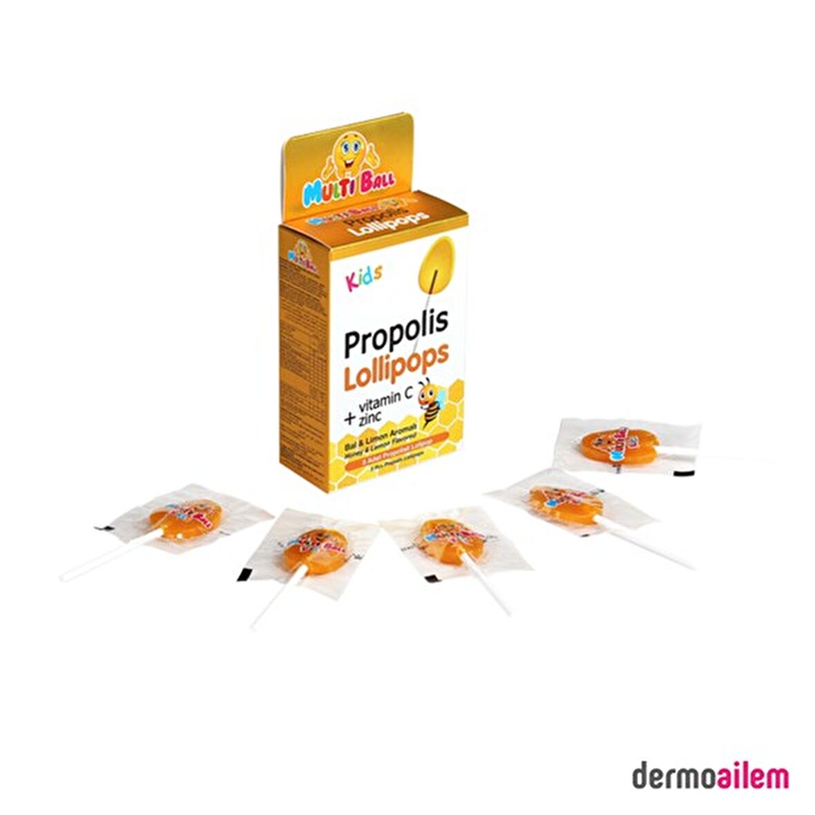 Multiball Kids Propolis Vitamin C 7'li Lolipop