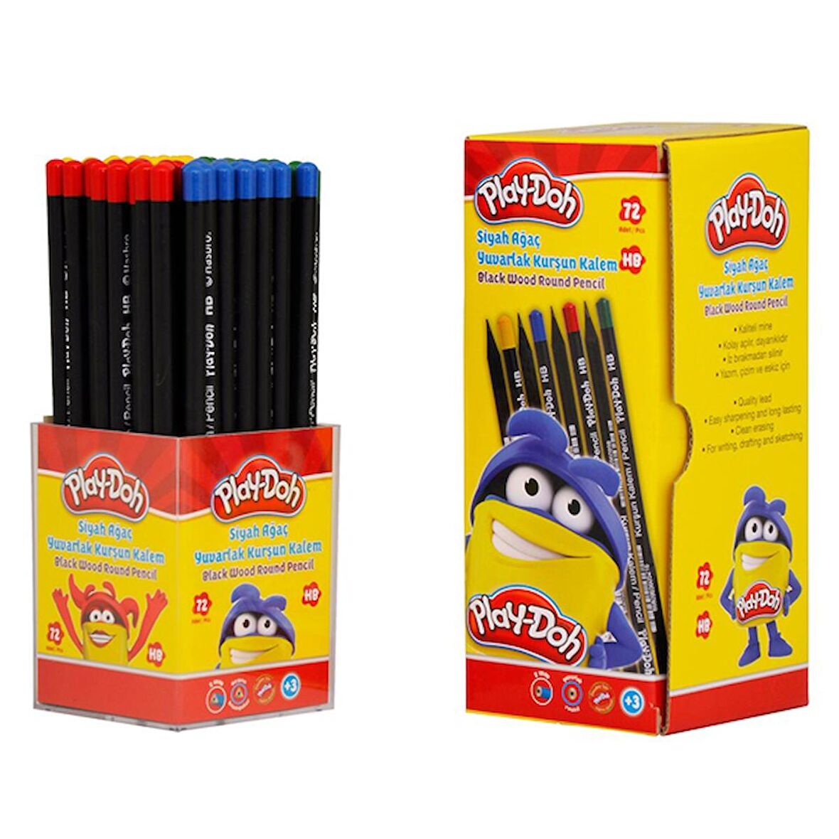 Play-doh Kurşun Kalem Siyah Yuvarlak 72 Li Play-kk009